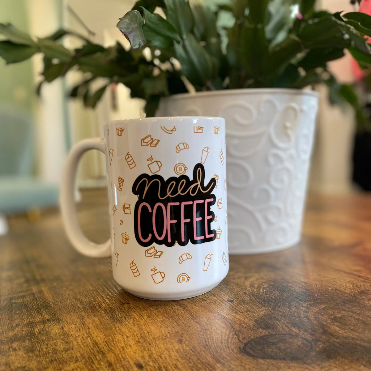 Shop Need Coffee | Ceramic Coffee Mug 15oz- at Ruby Joy Boutique, a Women's Clothing Store in Pickerington, Ohio