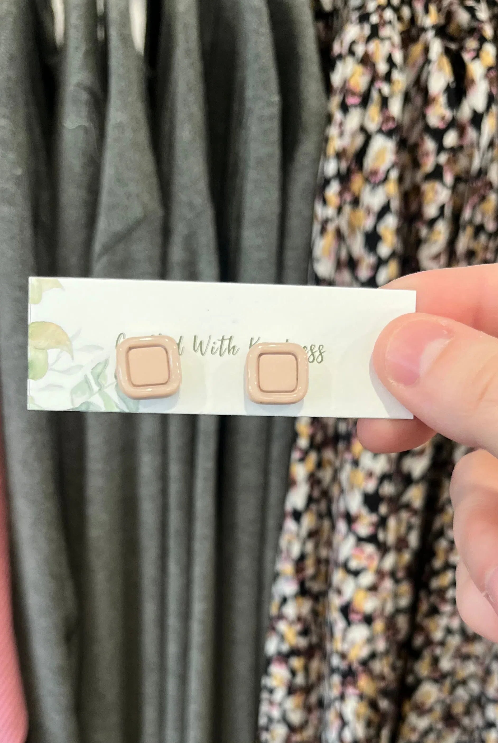 Shop Neutral Square Stud Earrings-Earrings at Ruby Joy Boutique, a Women's Clothing Store in Pickerington, Ohio