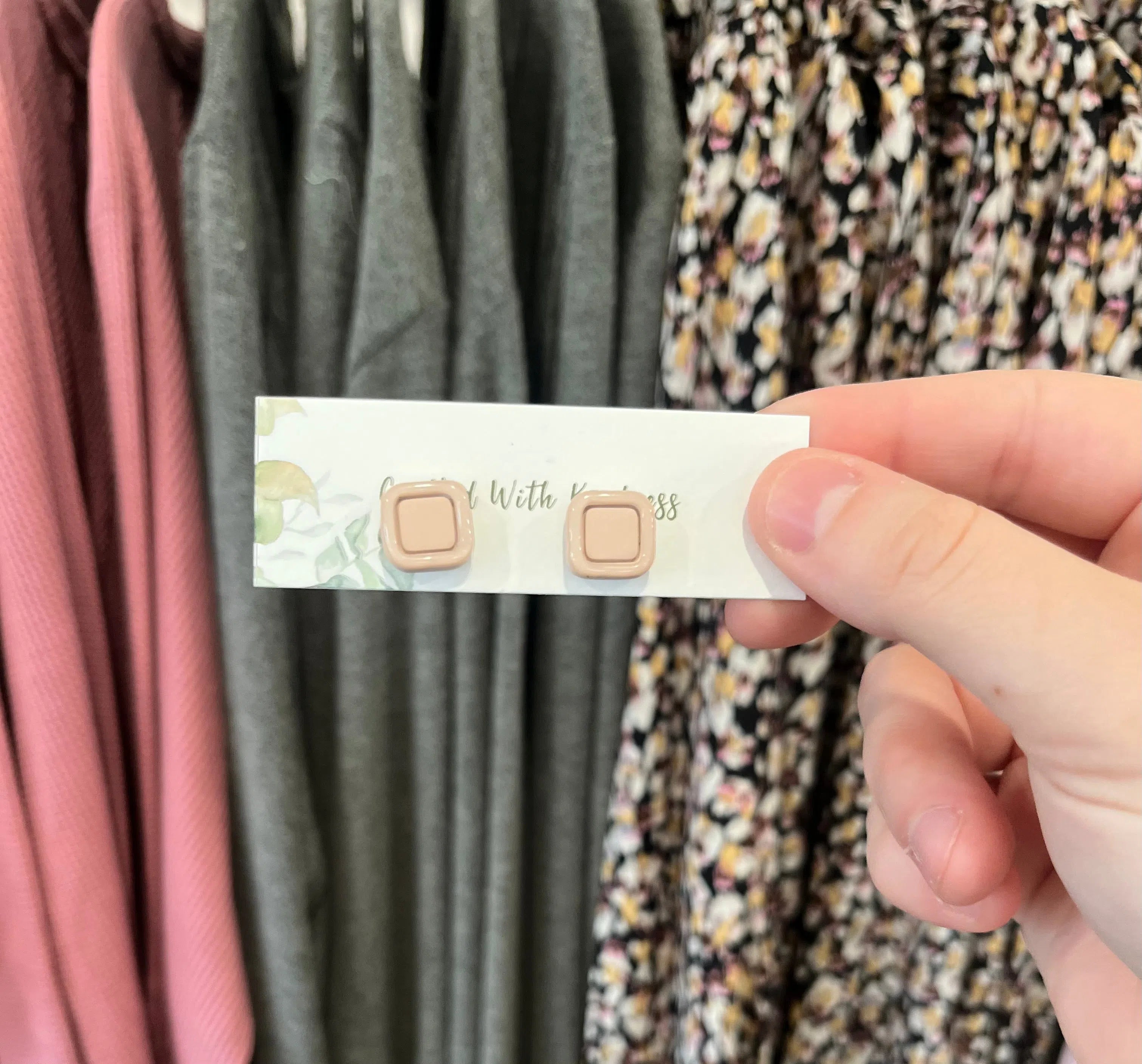 Shop Neutral Square Stud Earrings-Earrings at Ruby Joy Boutique, a Women's Clothing Store in Pickerington, Ohio