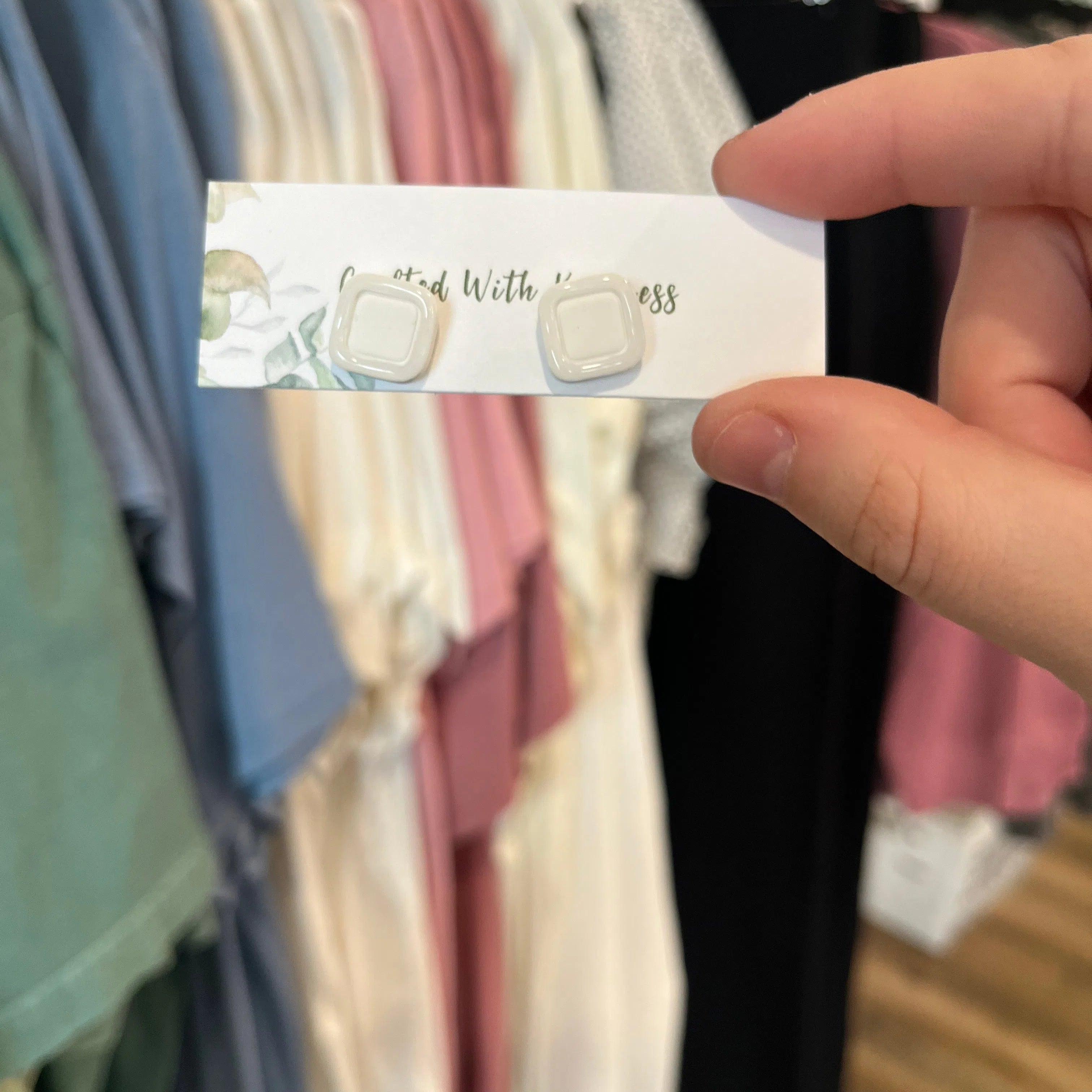 Shop Neutral Square Stud Earrings-Earrings at Ruby Joy Boutique, a Women's Clothing Store in Pickerington, Ohio