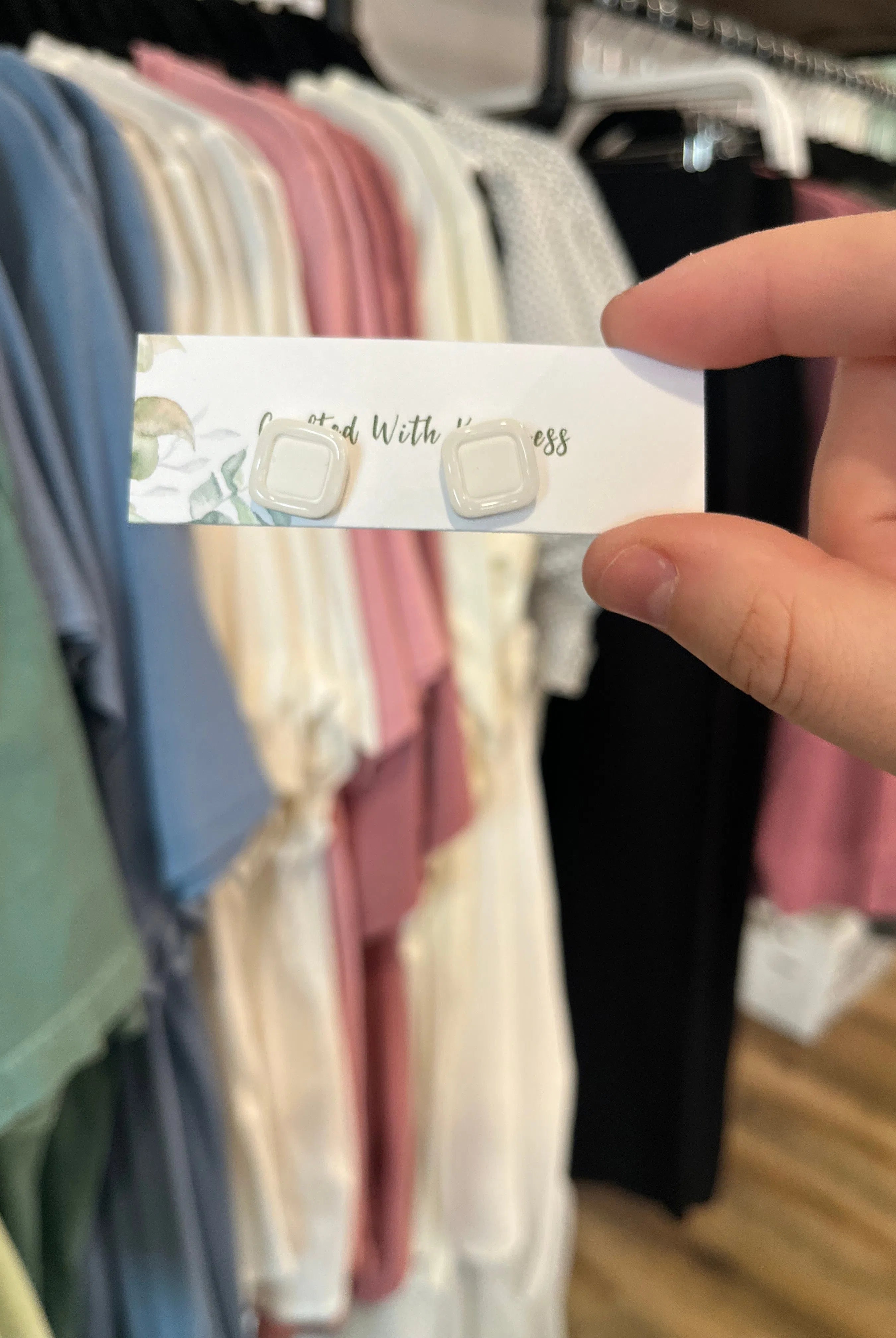 Shop Neutral Square Stud Earrings-Earrings at Ruby Joy Boutique, a Women's Clothing Store in Pickerington, Ohio