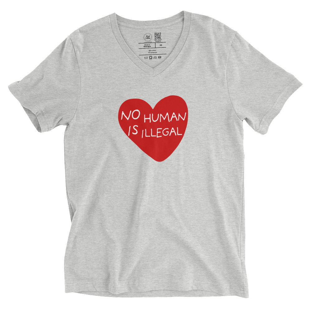 Shop No Human Is Illegal Classic Tee | Kind Cotton-Heather Grey at Ruby Joy Boutique, a Women's Clothing Store in Pickerington, Ohio