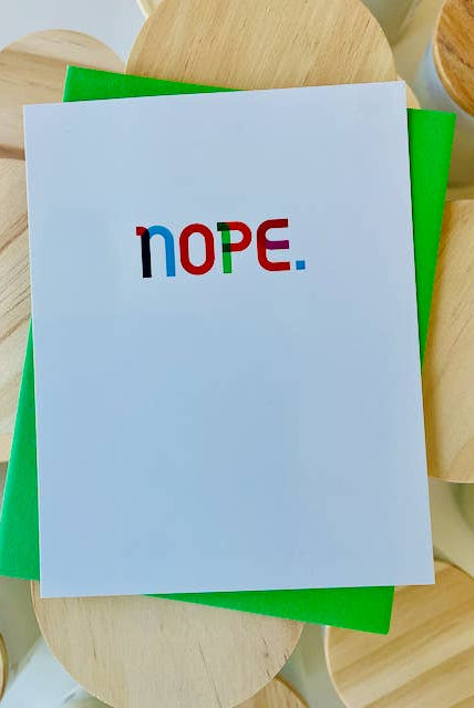 Shop Nope. Greeting Card-Greeting Cards at Ruby Joy Boutique, a Women's Clothing Store in Pickerington, Ohio