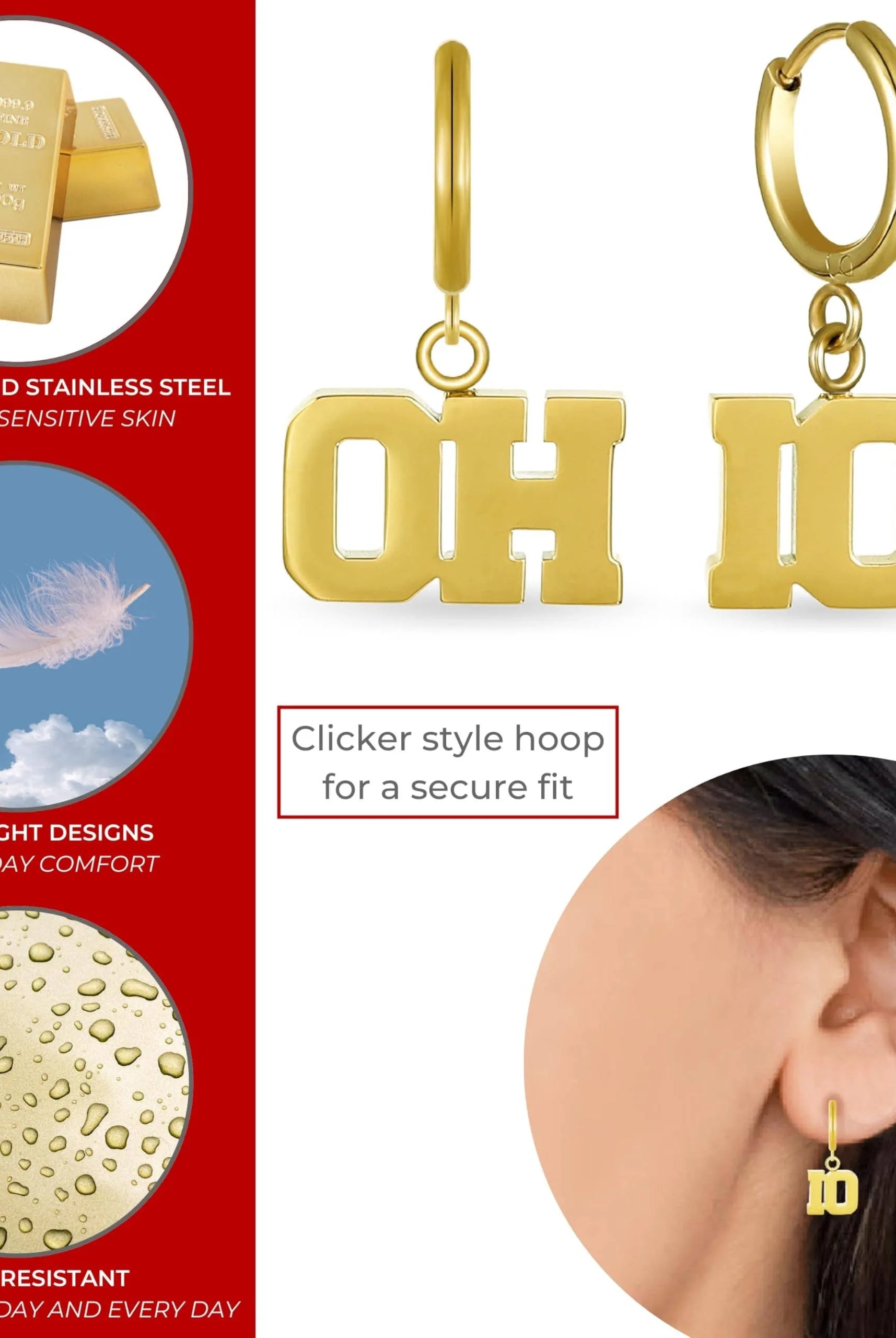 Shop OH-IO Huggie Hoop Earrings - Gold- at Ruby Joy Boutique, a Women's Clothing Store in Pickerington, Ohio