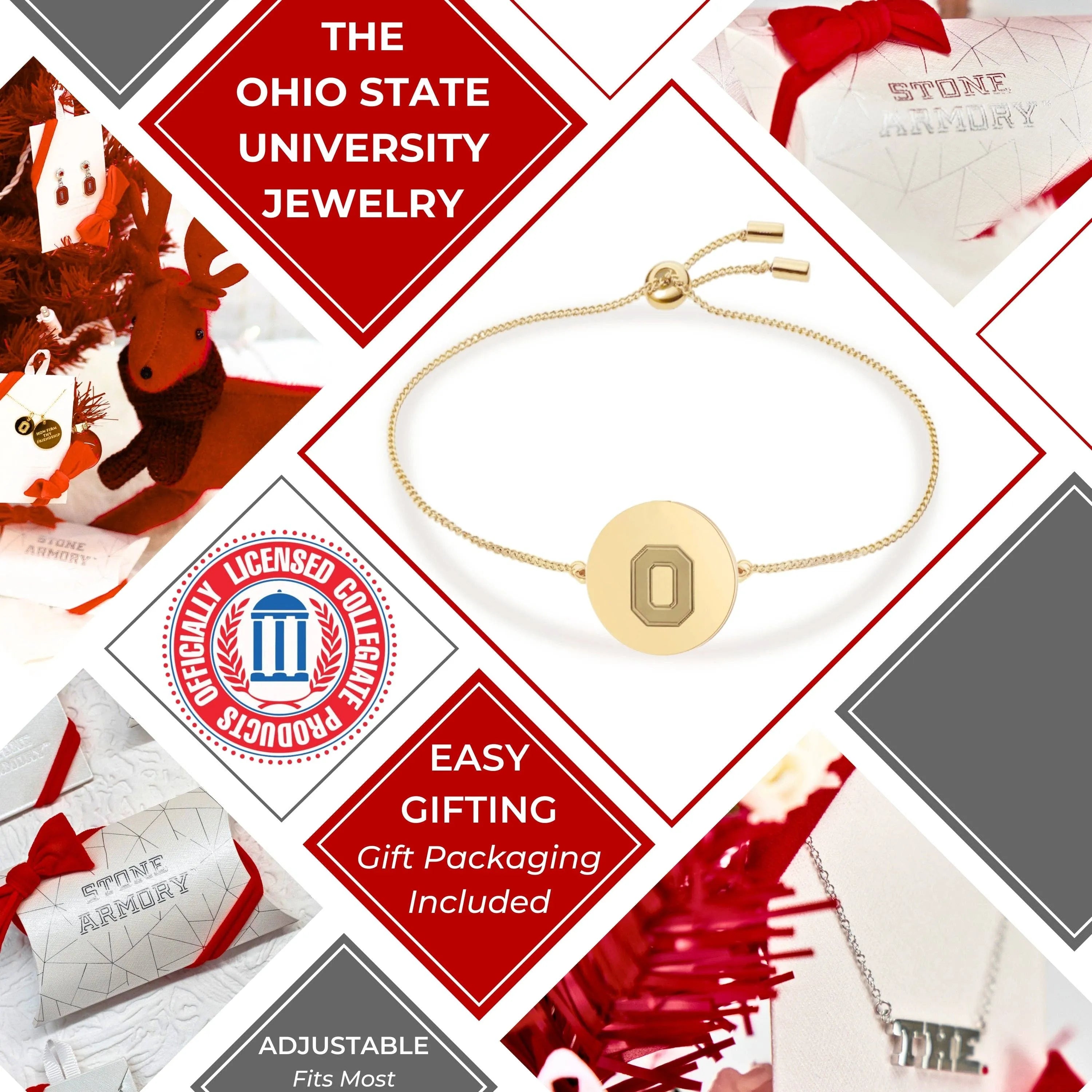 Shop Ohio State Block O Bracelet- at Ruby Joy Boutique, a Women's Clothing Store in Pickerington, Ohio