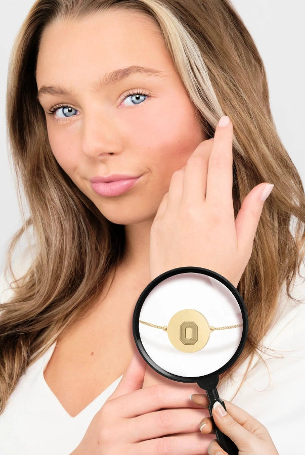 Shop Ohio State Block O Bracelet- at Ruby Joy Boutique, a Women's Clothing Store in Pickerington, Ohio