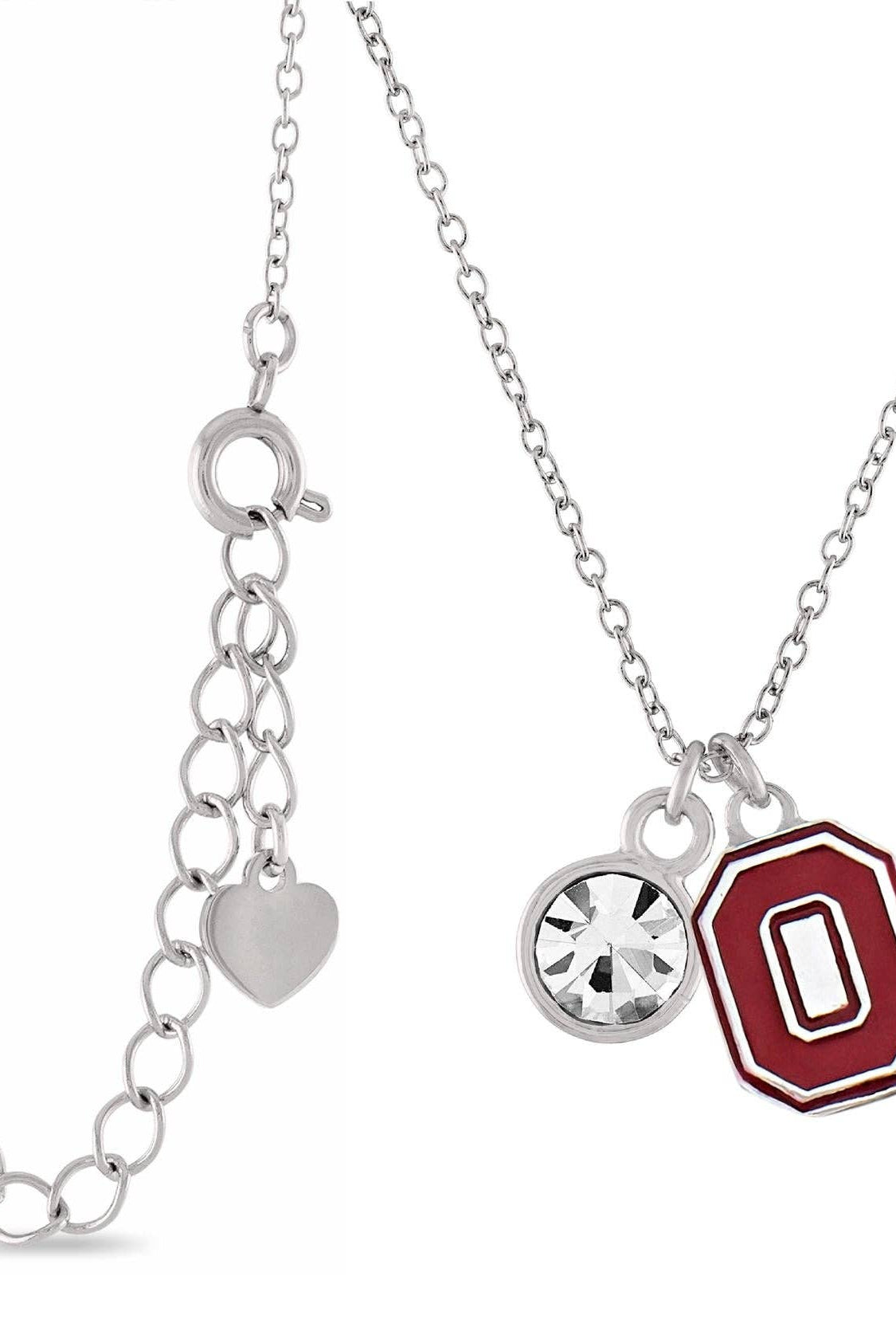 Shop Ohio State Block O Charm Necklace with Crystal- at Ruby Joy Boutique, a Women's Clothing Store in Pickerington, Ohio