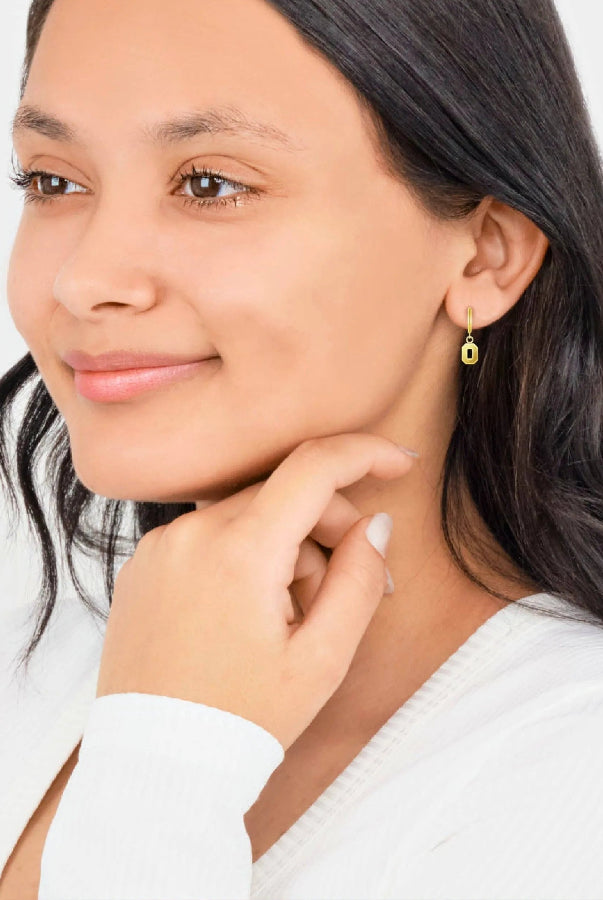 Shop Ohio State Block O Huggie Hoops - Gold- at Ruby Joy Boutique, a Women's Clothing Store in Pickerington, Ohio