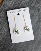 Shop Ohio State Buckeye Threader Earrings- at Ruby Joy Boutique, a Women's Clothing Store in Pickerington, Ohio