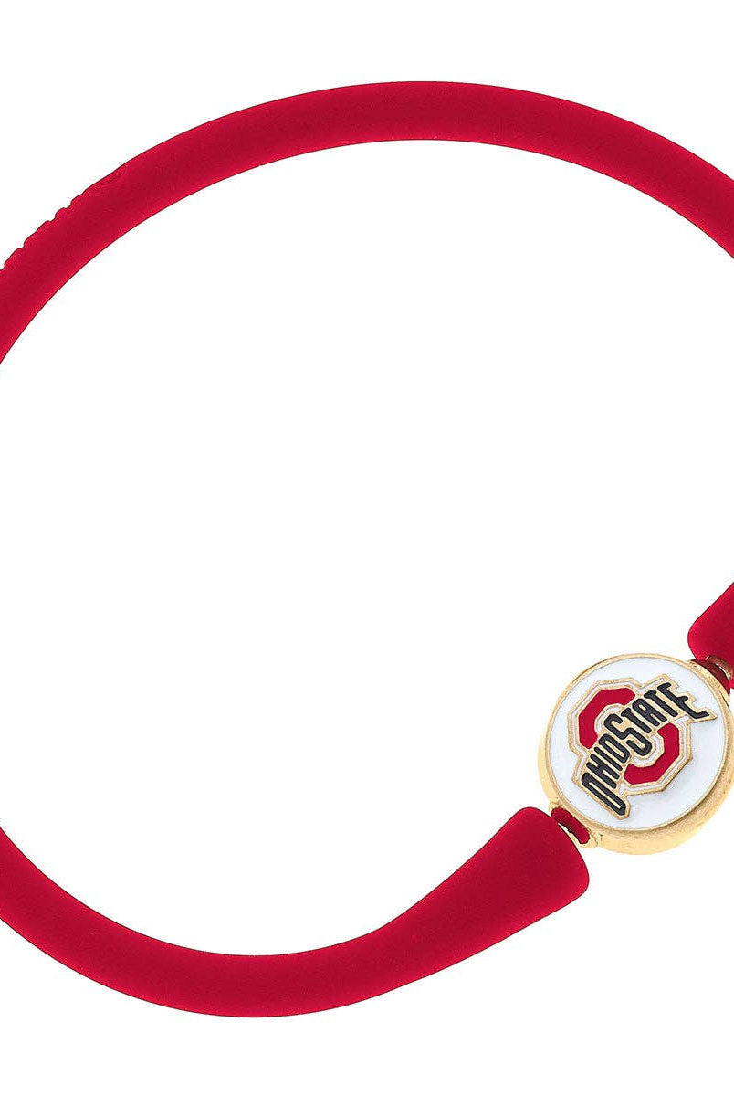 Shop Ohio State Buckeyes Enamel Silicone Bali Bracelet-Red at Ruby Joy Boutique, a Women's Clothing Store in Pickerington, Ohio