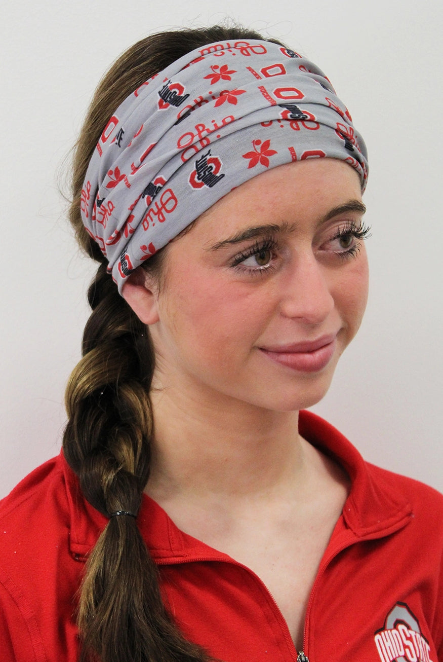 Shop Ohio State® - Infinity Buff/Headwrap-Gray at Ruby Joy Boutique, a Women's Clothing Store in Pickerington, Ohio