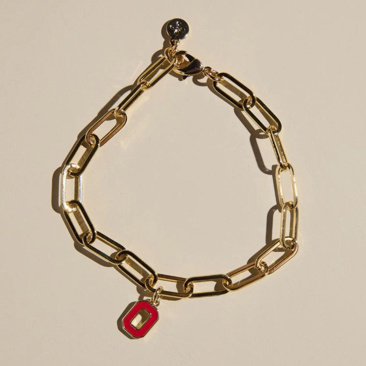 Shop Ohio State Logo Charm Bracelet-Bracelets at Ruby Joy Boutique, a Women's Clothing Store in Pickerington, Ohio