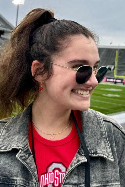 Shop Ohio State Logo Charm Necklace- at Ruby Joy Boutique, a Women's Clothing Store in Pickerington, Ohio