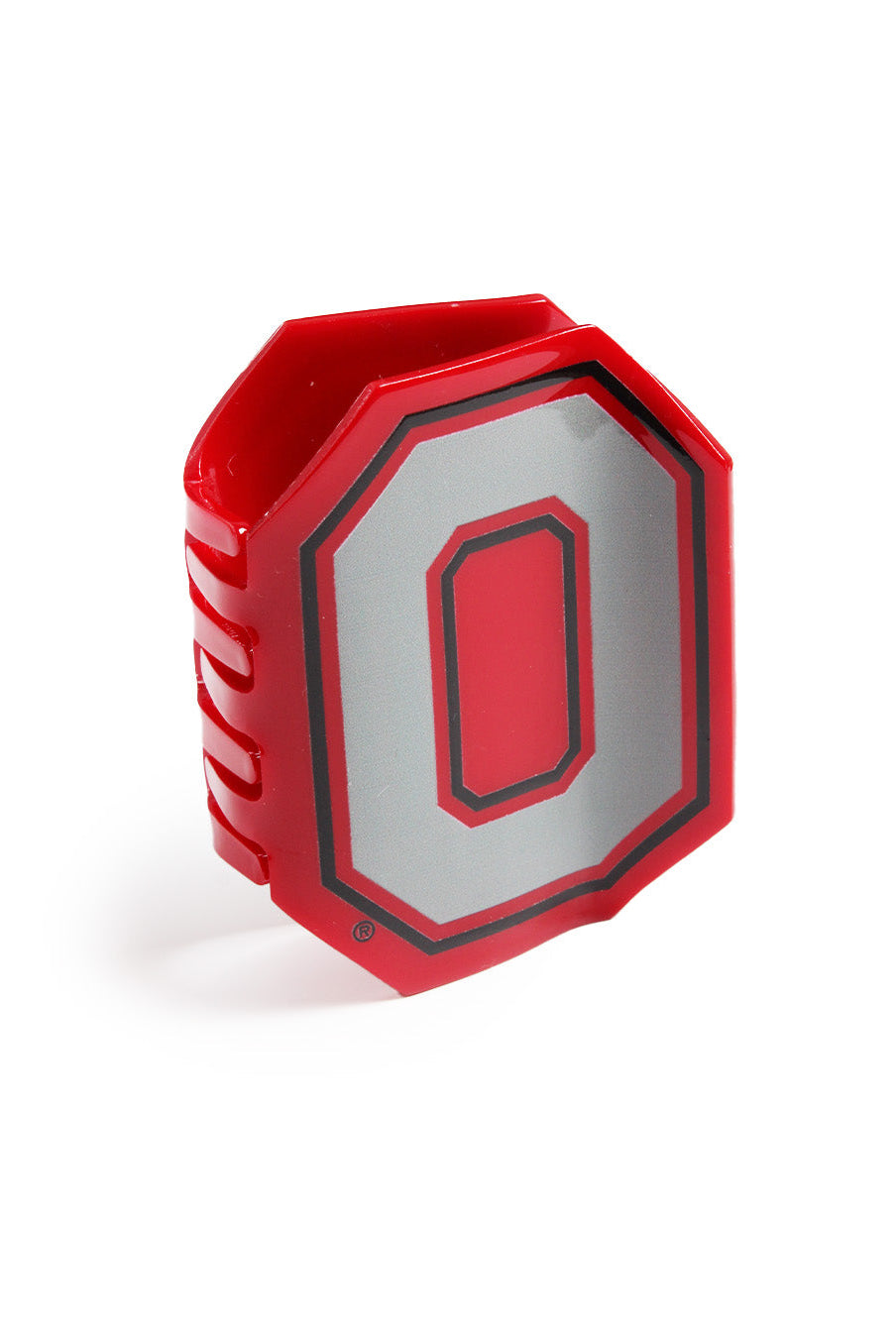 Shop Ohio State® O Statement - Claw Clip-Gray on Scarlet at Ruby Joy Boutique, a Women's Clothing Store in Pickerington, Ohio