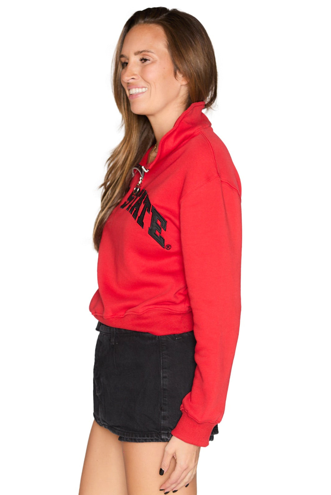 Shop Ohio State OSU Buckeyes Quarter Zip Sweatshirt- at Ruby Joy Boutique, a Women's Clothing Store in Pickerington, Ohio
