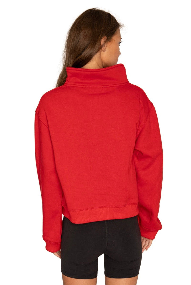 Shop Ohio State OSU Buckeyes Quarter Zip Sweatshirt- at Ruby Joy Boutique, a Women's Clothing Store in Pickerington, Ohio