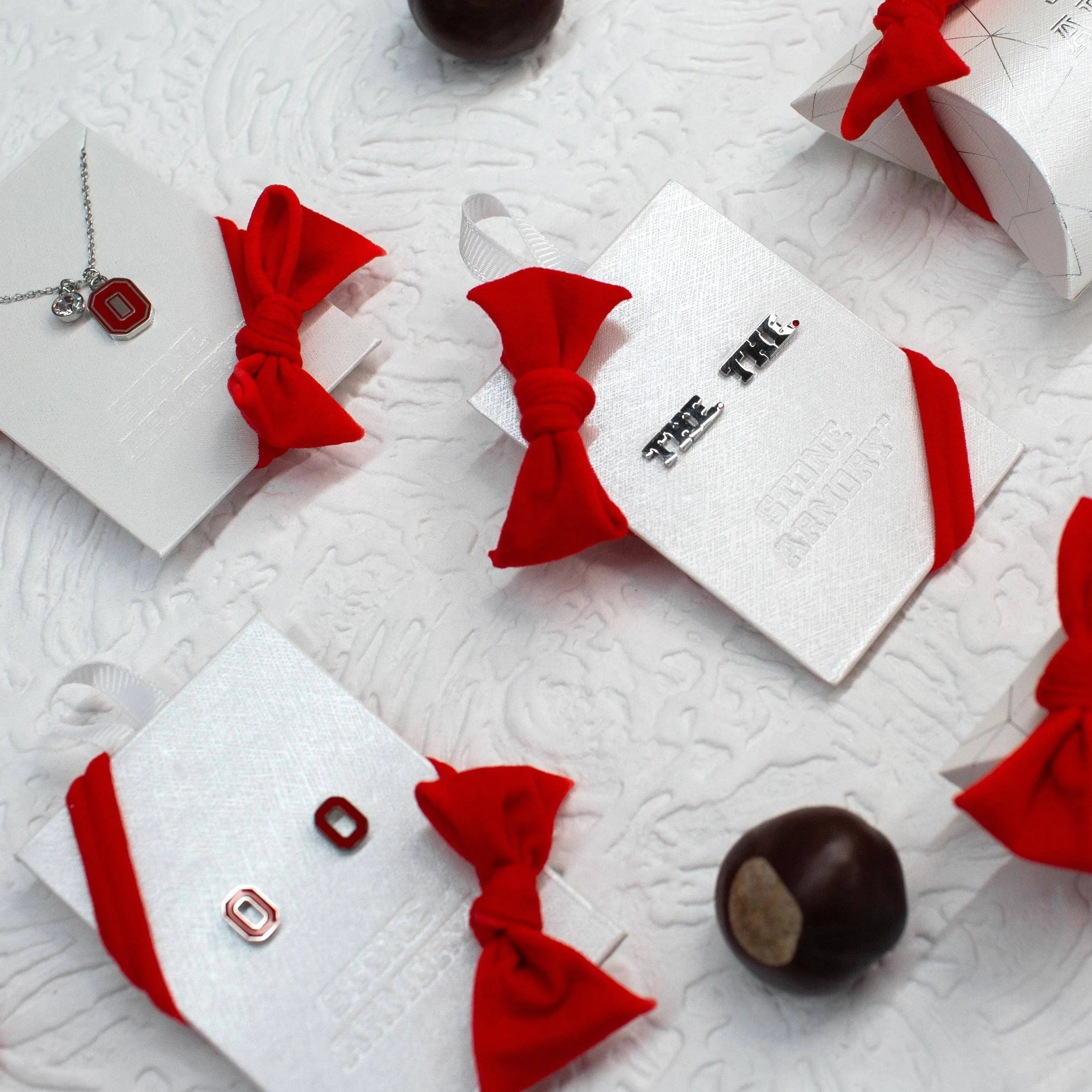 Shop Ohio State Petite Block O Stud Earrings- at Ruby Joy Boutique, a Women's Clothing Store in Pickerington, Ohio