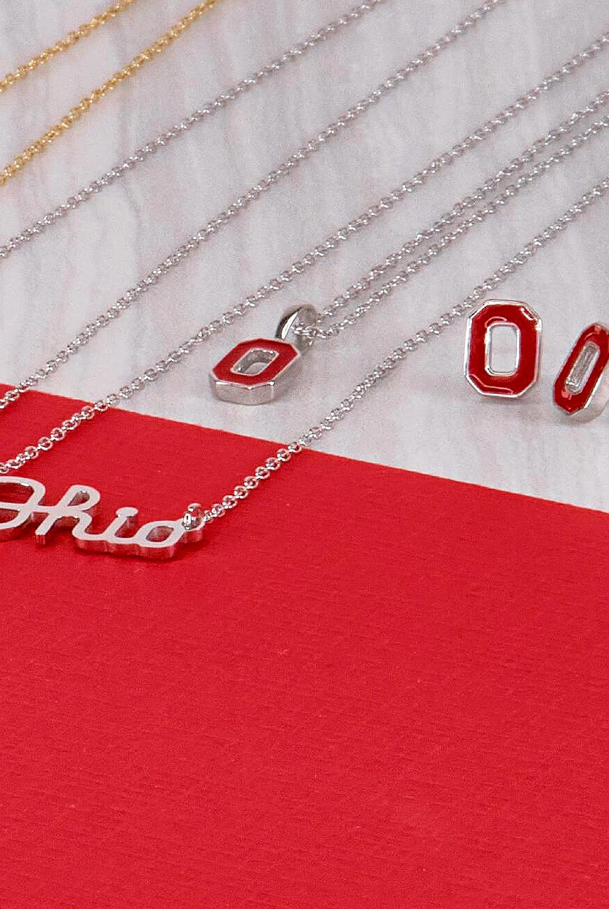 Shop Ohio State Petite Block O Stud Earrings- at Ruby Joy Boutique, a Women's Clothing Store in Pickerington, Ohio