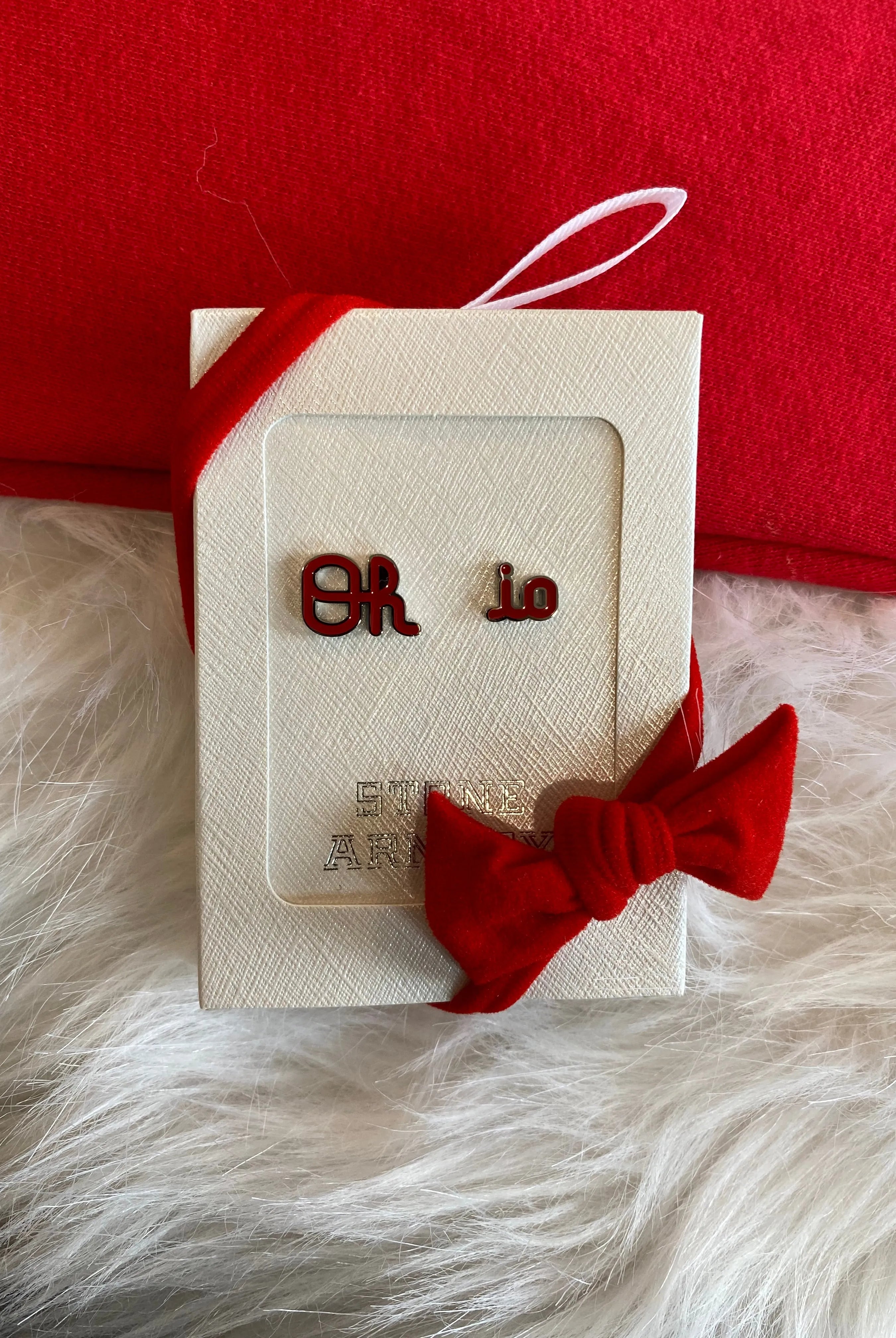 Shop Ohio State Script Oh-io Stud Earrings- at Ruby Joy Boutique, a Women's Clothing Store in Pickerington, Ohio