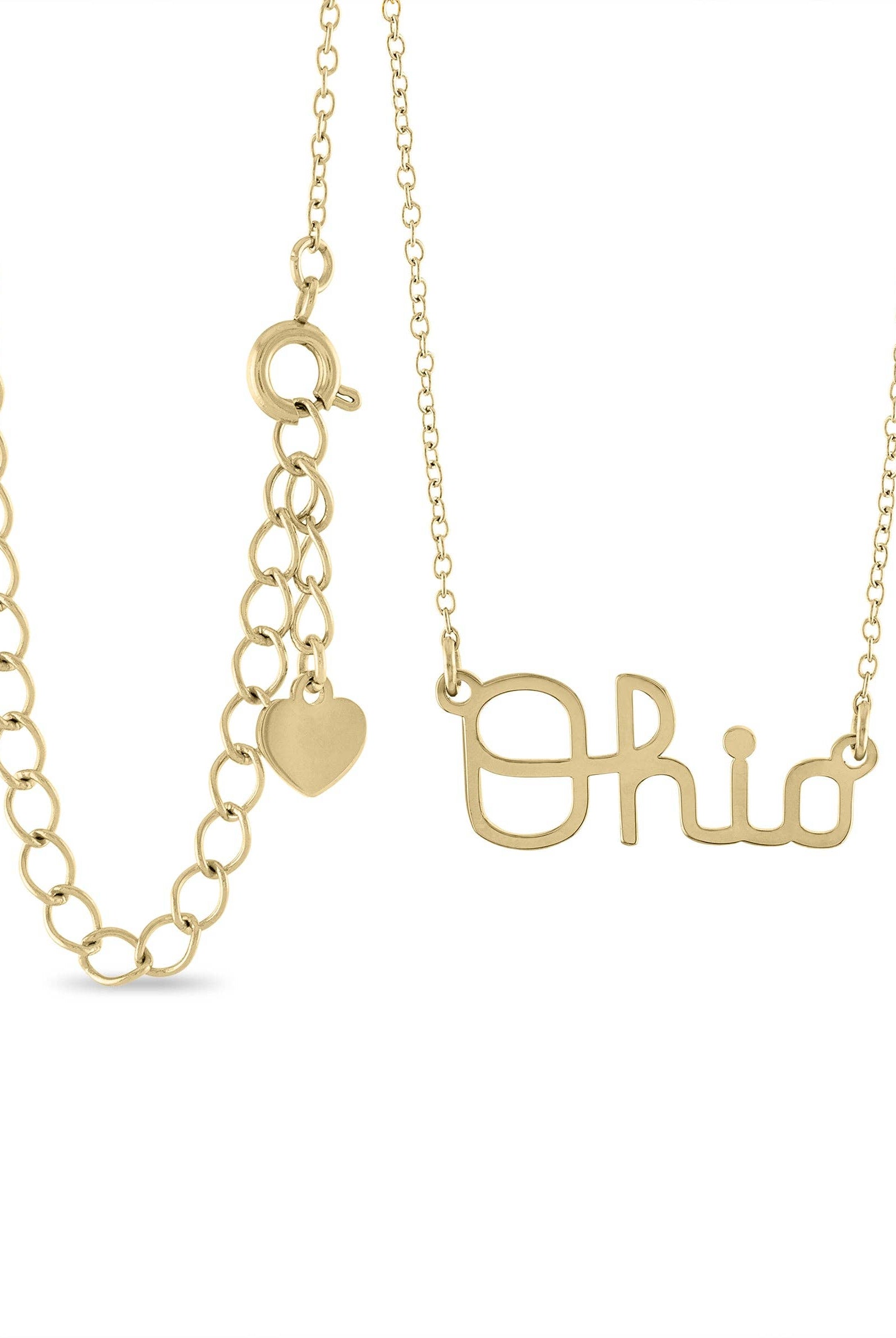 Shop Ohio State Script Ohio Necklace - 18K Gold-Plated- at Ruby Joy Boutique, a Women's Clothing Store in Pickerington, Ohio