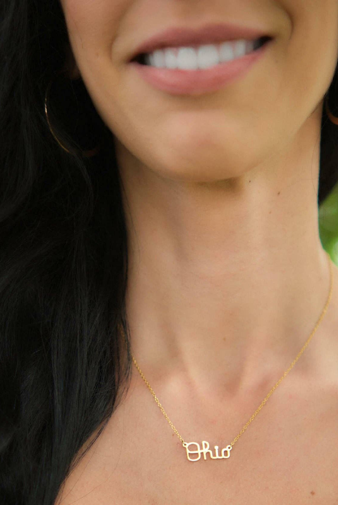 Shop Ohio State Script Ohio Necklace - 18K Gold-Plated- at Ruby Joy Boutique, a Women's Clothing Store in Pickerington, Ohio