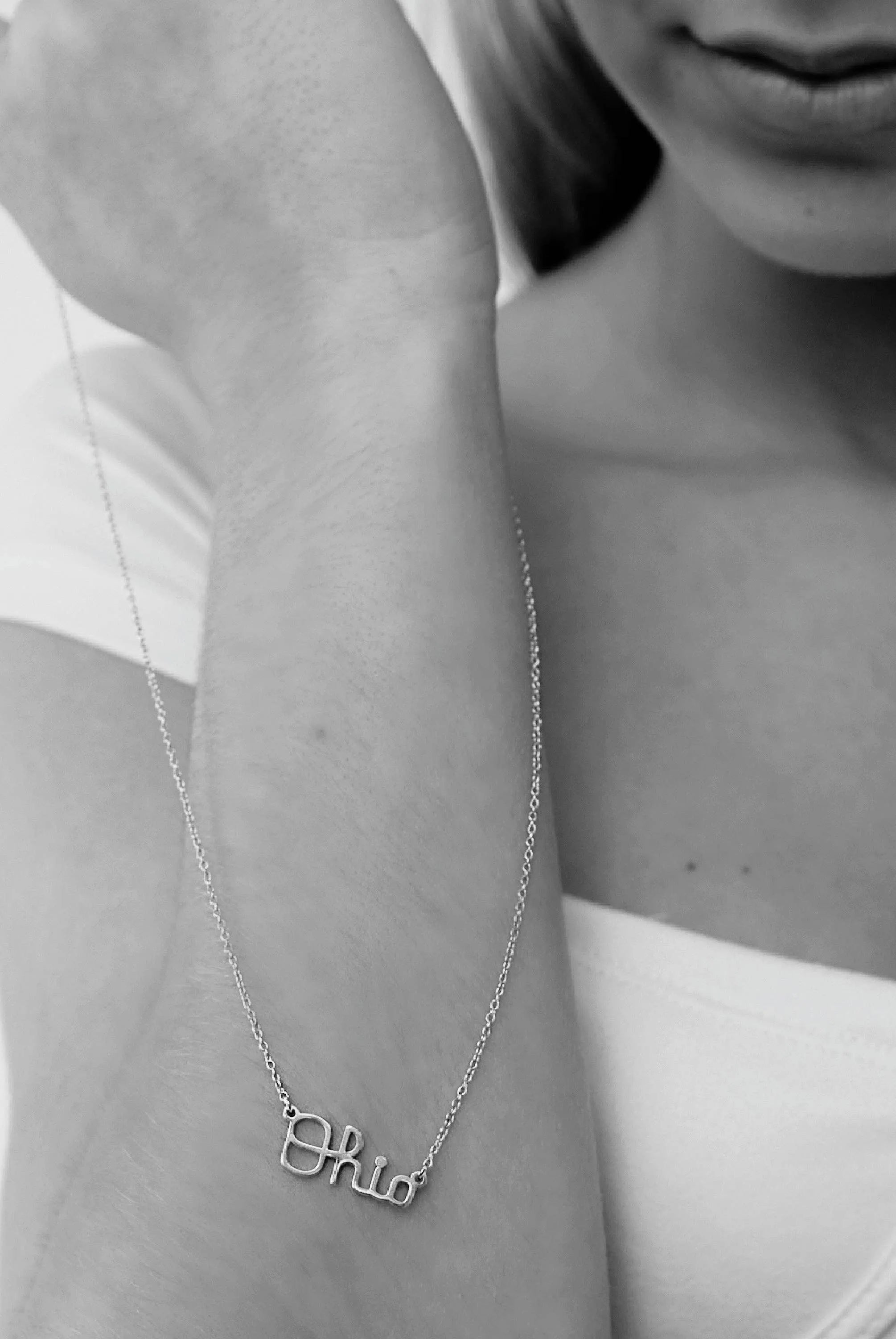 Shop Ohio State Script Ohio Necklace - Stainless Steel- at Ruby Joy Boutique, a Women's Clothing Store in Pickerington, Ohio