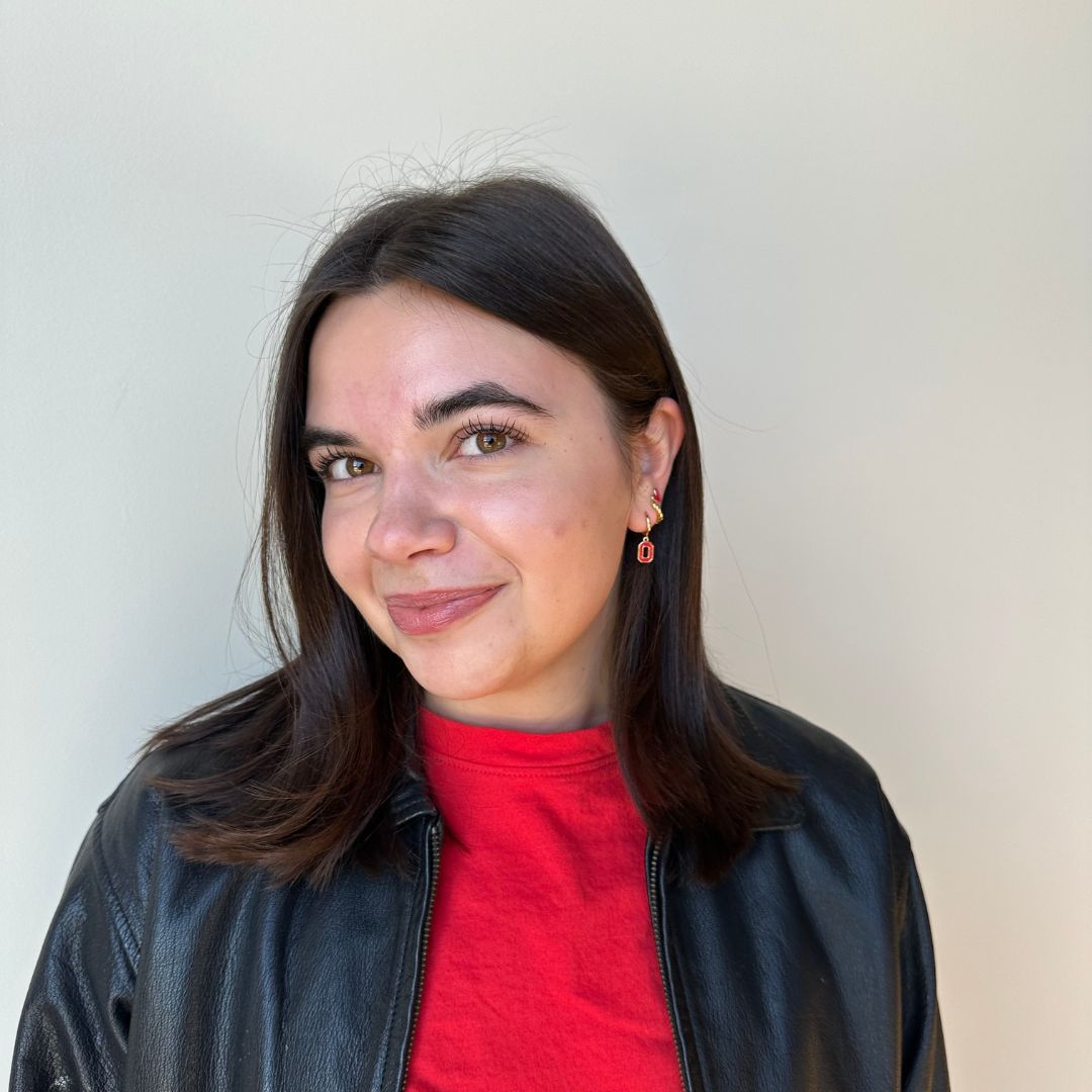 Shop Ohio State University Logo Charm Huggie Earrings- at Ruby Joy Boutique, a Women's Clothing Store in Pickerington, Ohio