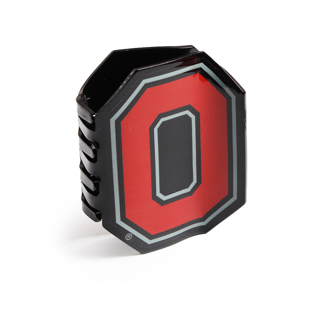 Shop Ohio State® O Statement - Claw Clip-Scarlet on Black at Ruby Joy Boutique, a Women's Clothing Store in Pickerington, Ohio