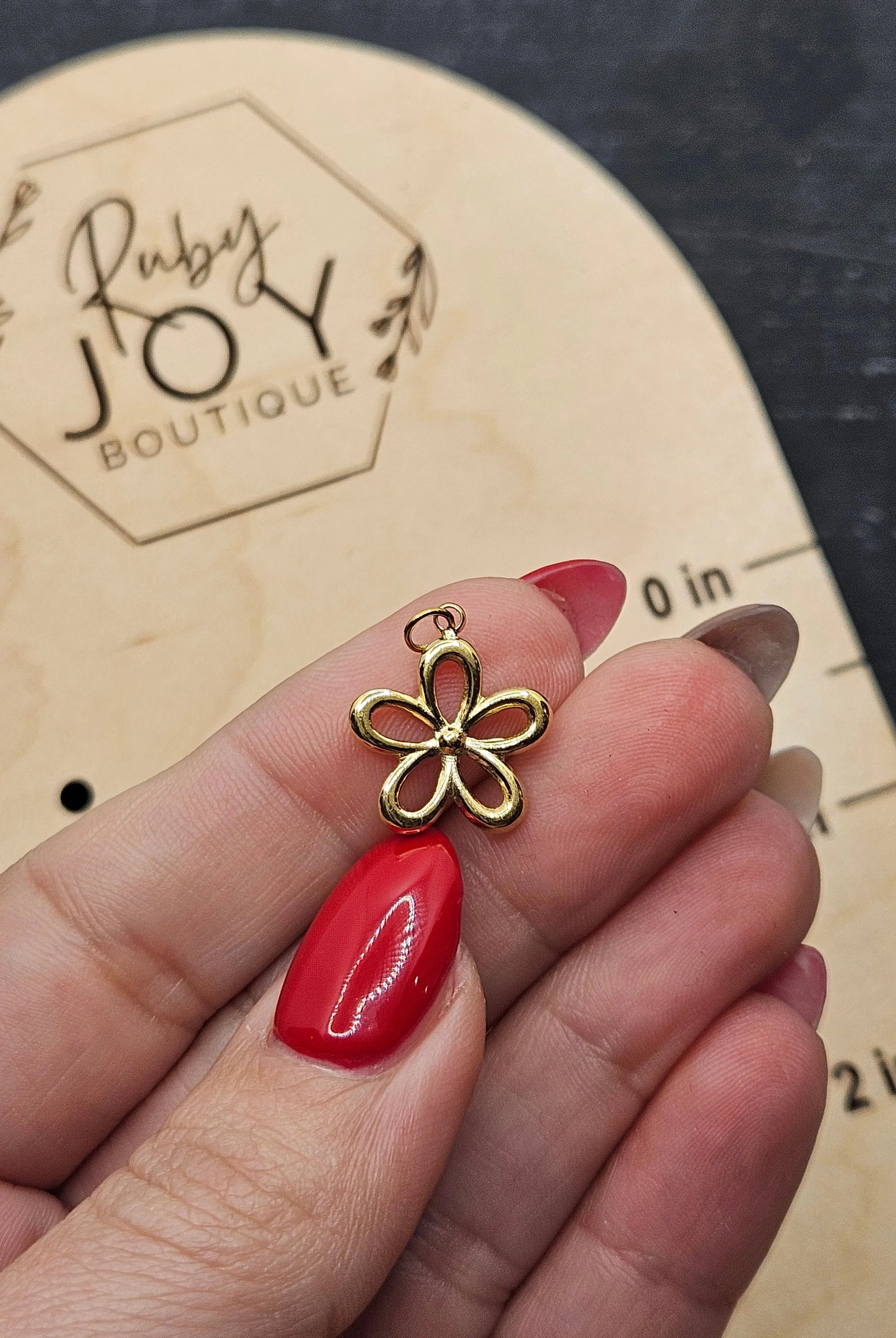 Shop Open Flower Charm- at Ruby Joy Boutique, a Women's Clothing Store in Pickerington, Ohio
