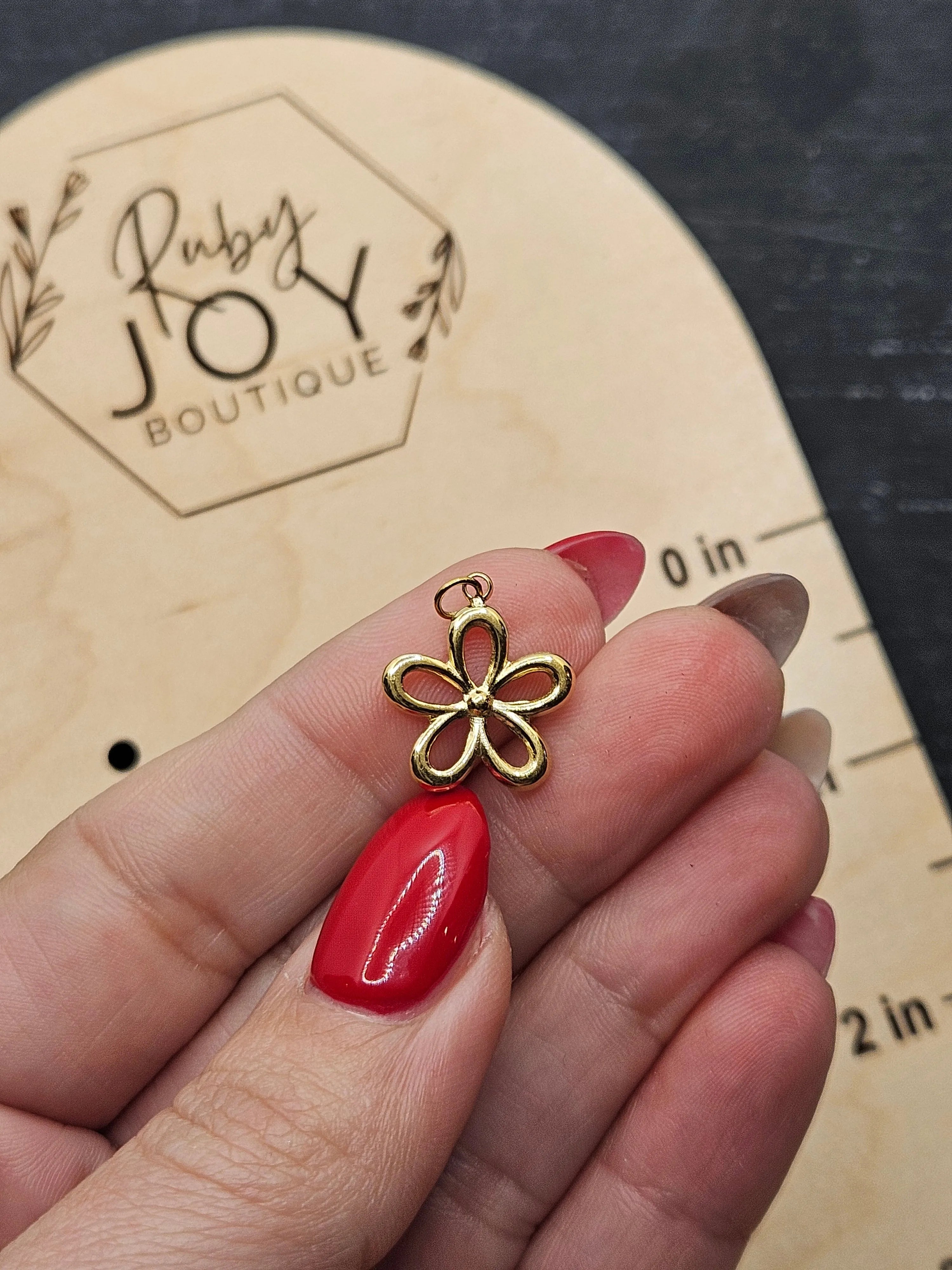 Shop Open Flower Charm- at Ruby Joy Boutique, a Women's Clothing Store in Pickerington, Ohio
