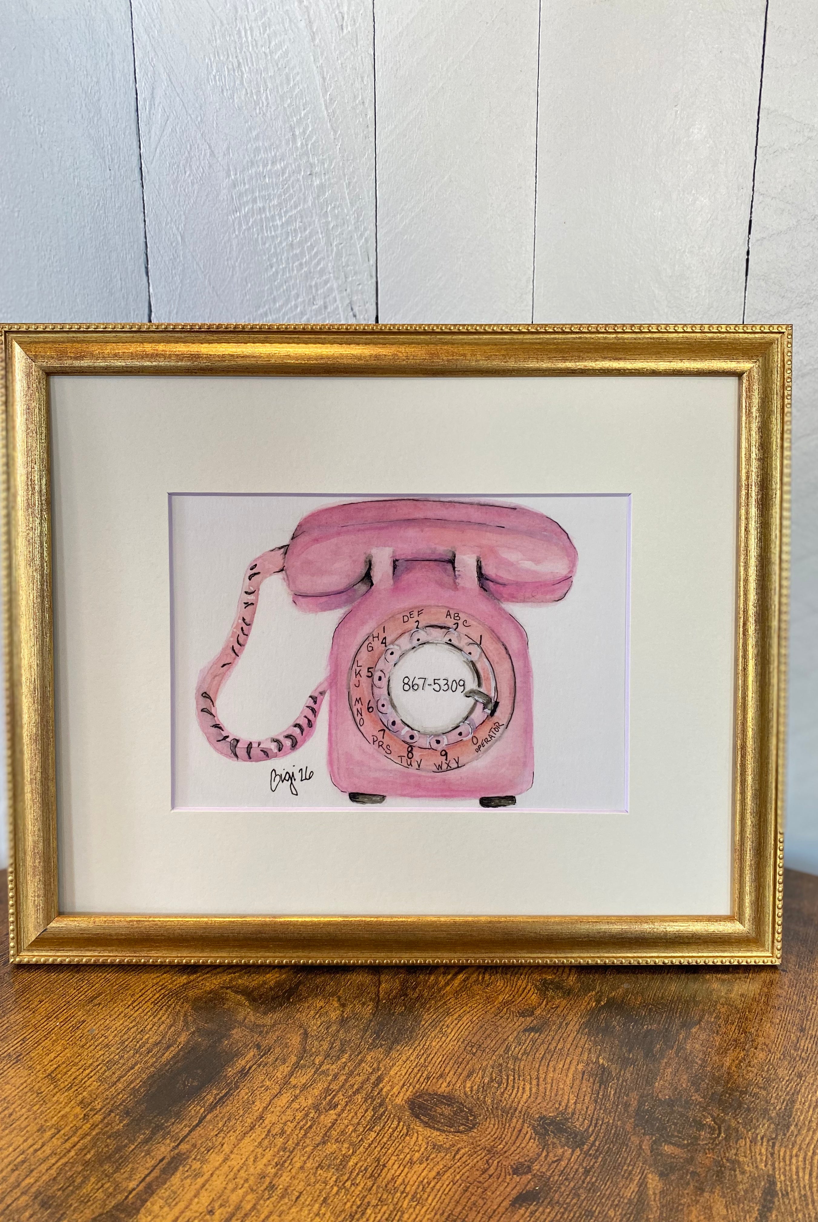 Shop Original Watercolor Prints-Jenny's Phone at Ruby Joy Boutique, a Women's Clothing Store in Pickerington, Ohio
