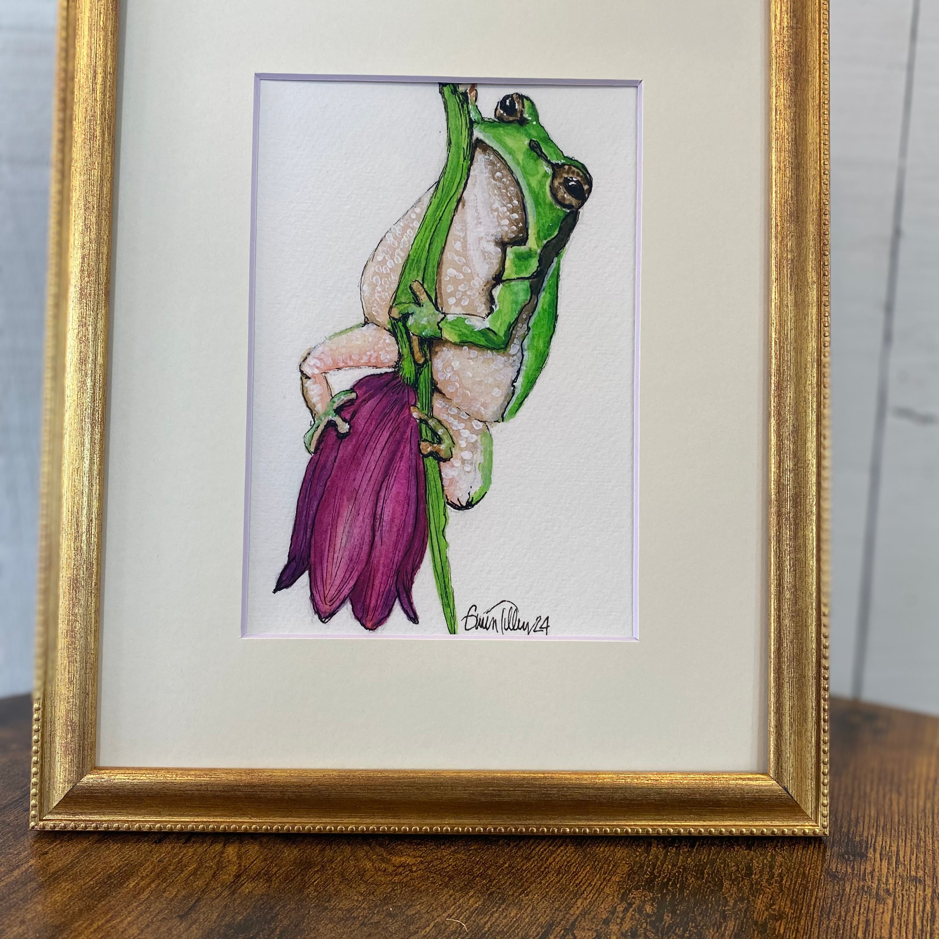 Shop Original Watercolor Prints-Hopping On a Tulip at Ruby Joy Boutique, a Women's Clothing Store in Pickerington, Ohio