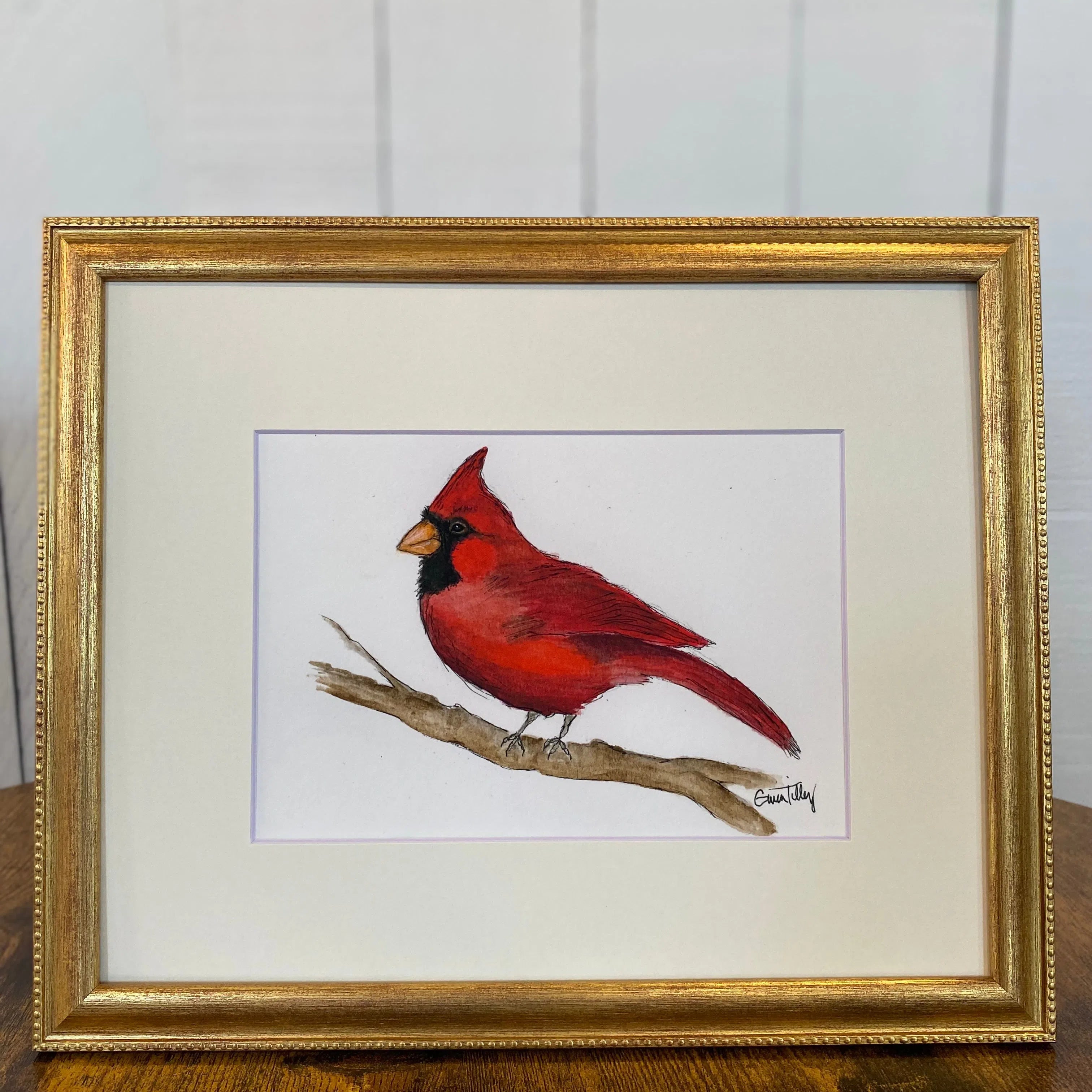 Shop Original Watercolor Prints-Male Cardinal at Ruby Joy Boutique, a Women's Clothing Store in Pickerington, Ohio