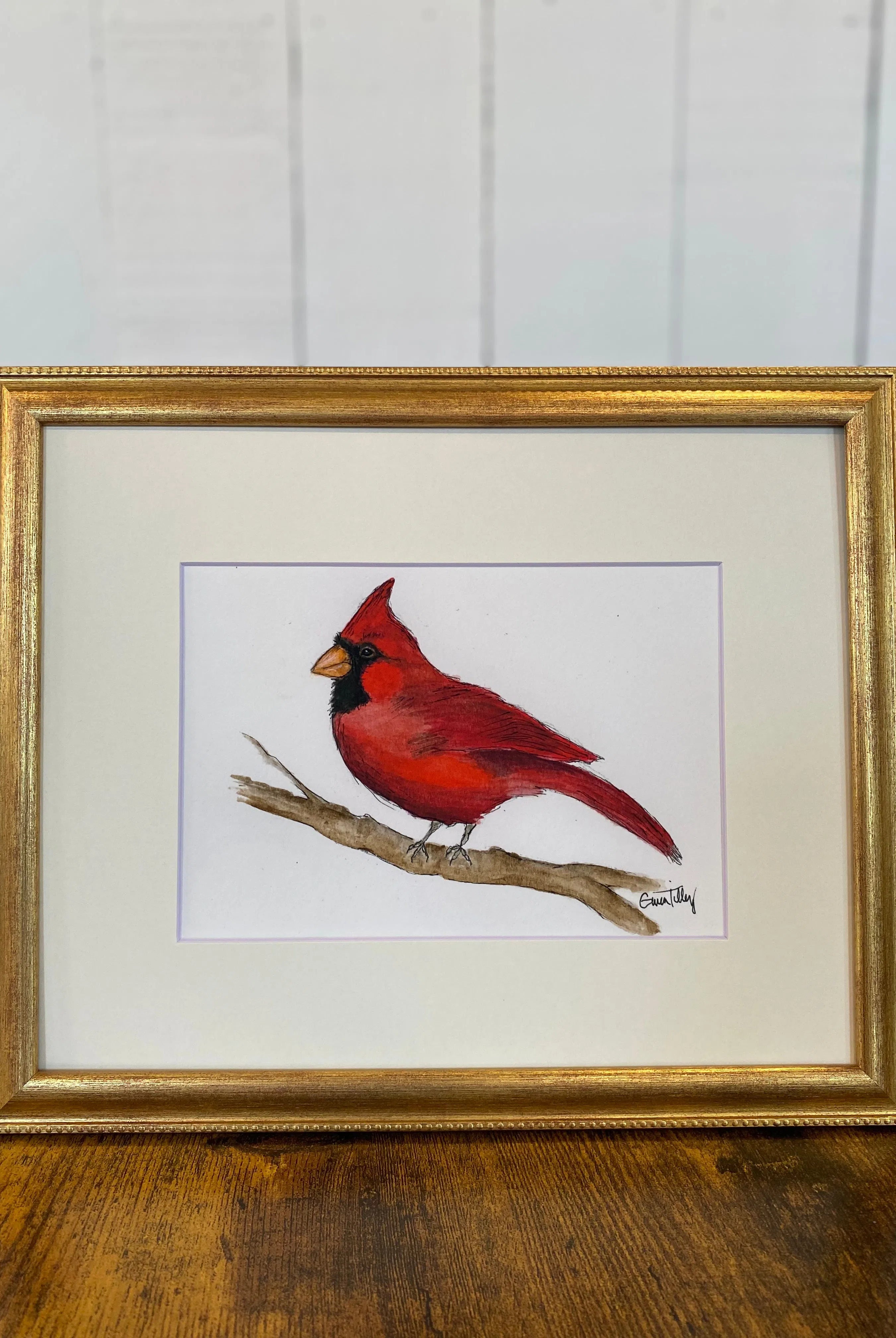 Shop Original Watercolor Prints-Male Cardinal at Ruby Joy Boutique, a Women's Clothing Store in Pickerington, Ohio