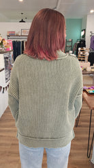 Shop Oversized Washed Sweater - Dark Olive- at Ruby Joy Boutique, a Women's Clothing Store in Pickerington, Ohio