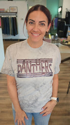 Shop Panthers Metallic Puff Graphic Tee- at Ruby Joy Boutique, a Women's Clothing Store in Pickerington, Ohio