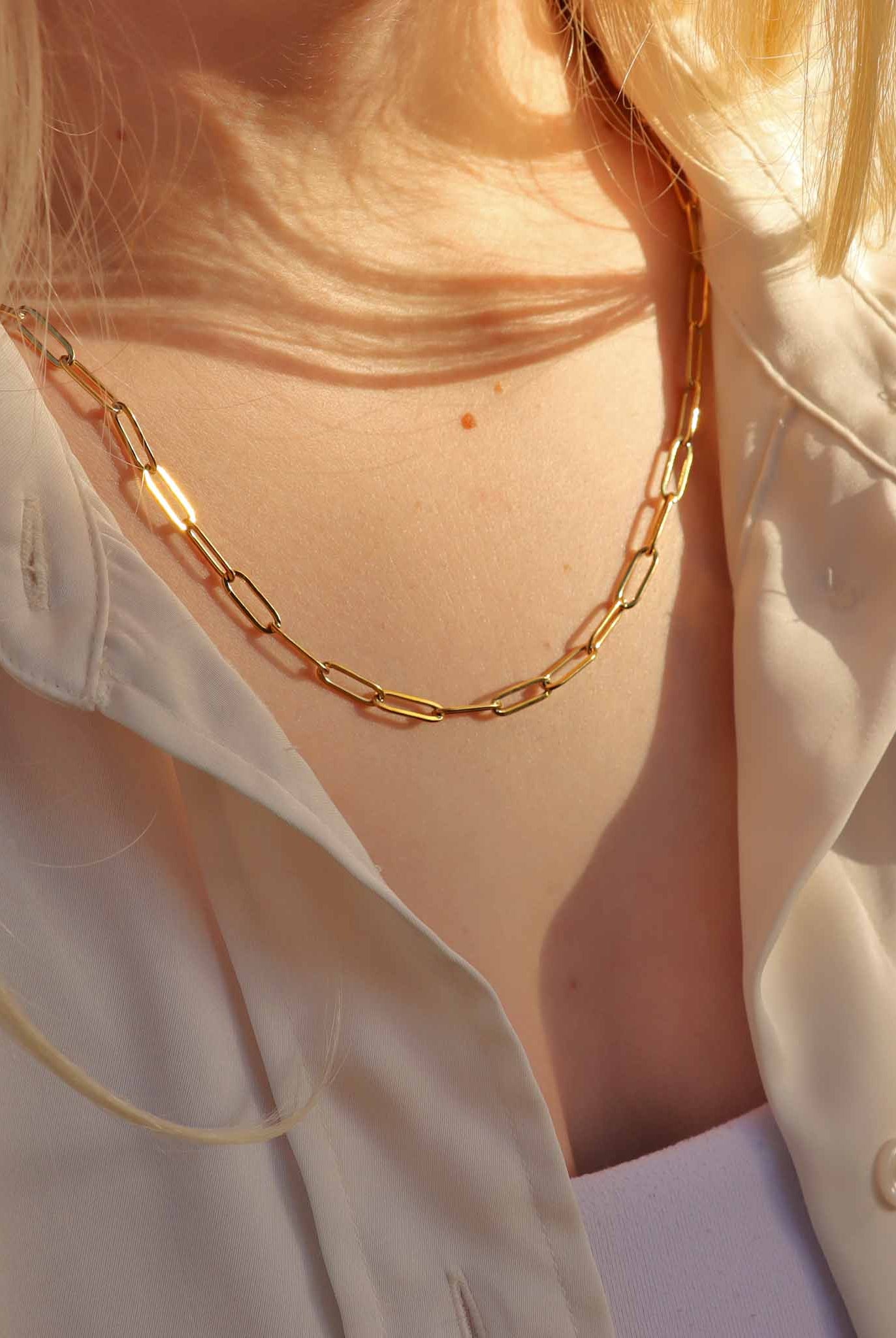 Shop Paperclip Link Chain Necklace - Waterproof- at Ruby Joy Boutique, a Women's Clothing Store in Pickerington, Ohio