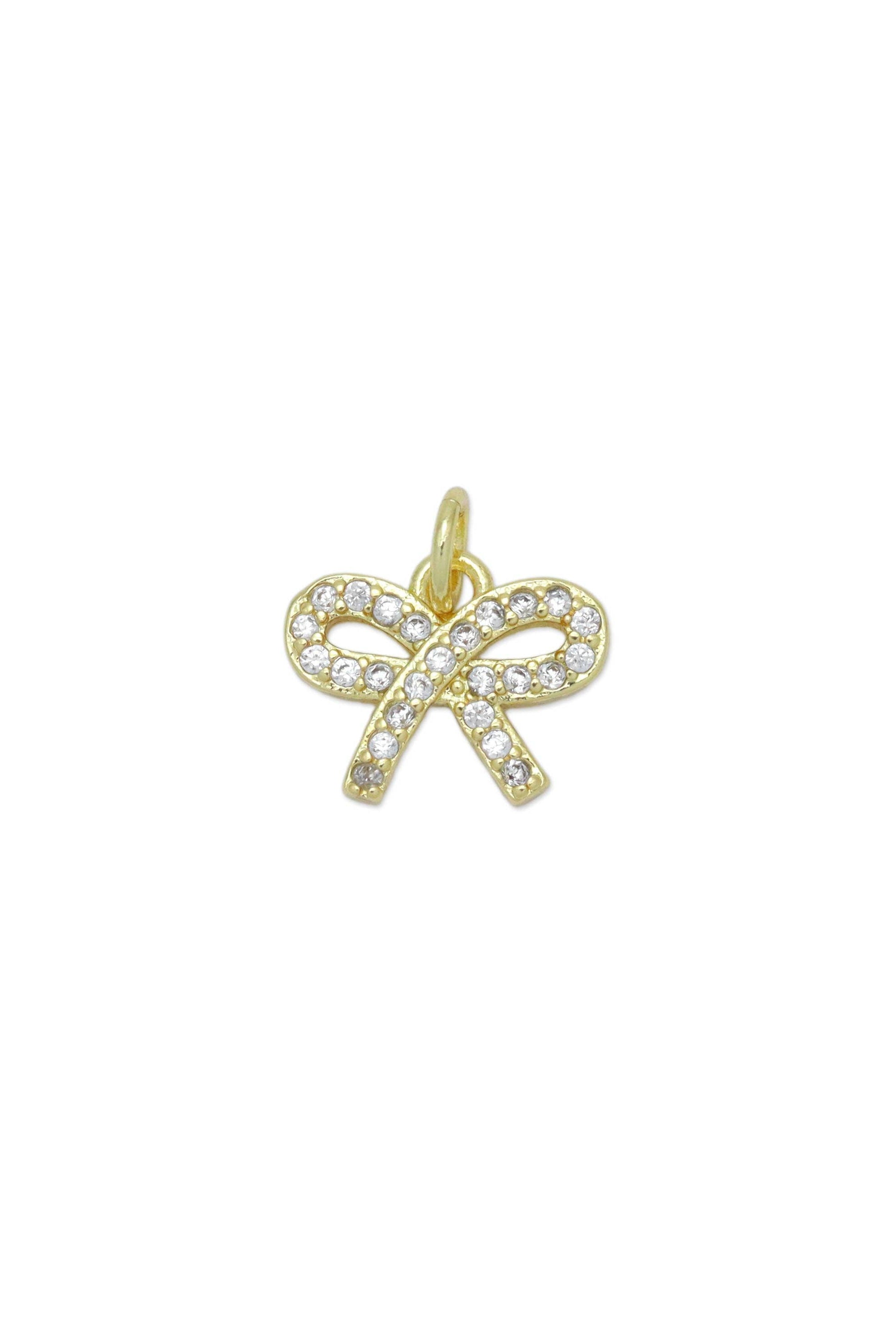 Shop Pave Bow Charm Pendant- at Ruby Joy Boutique, a Women's Clothing Store in Pickerington, Ohio