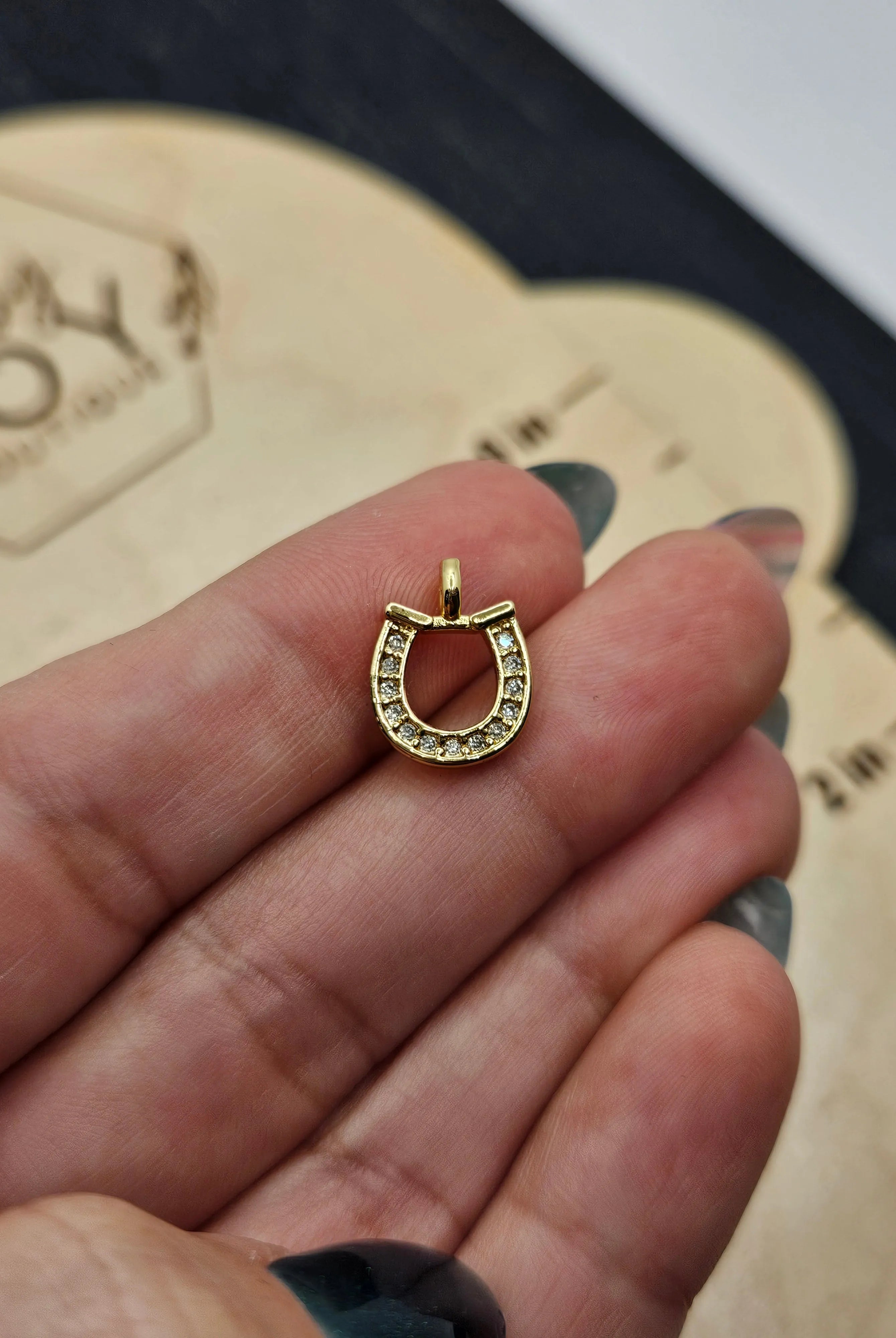 Shop Pave Horseshoe Charm- at Ruby Joy Boutique, a Women's Clothing Store in Pickerington, Ohio