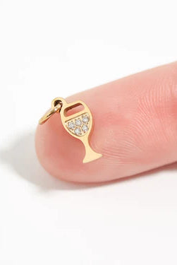 Shop Pave Wine Glass Charm- at Ruby Joy Boutique, a Women's Clothing Store in Pickerington, Ohio