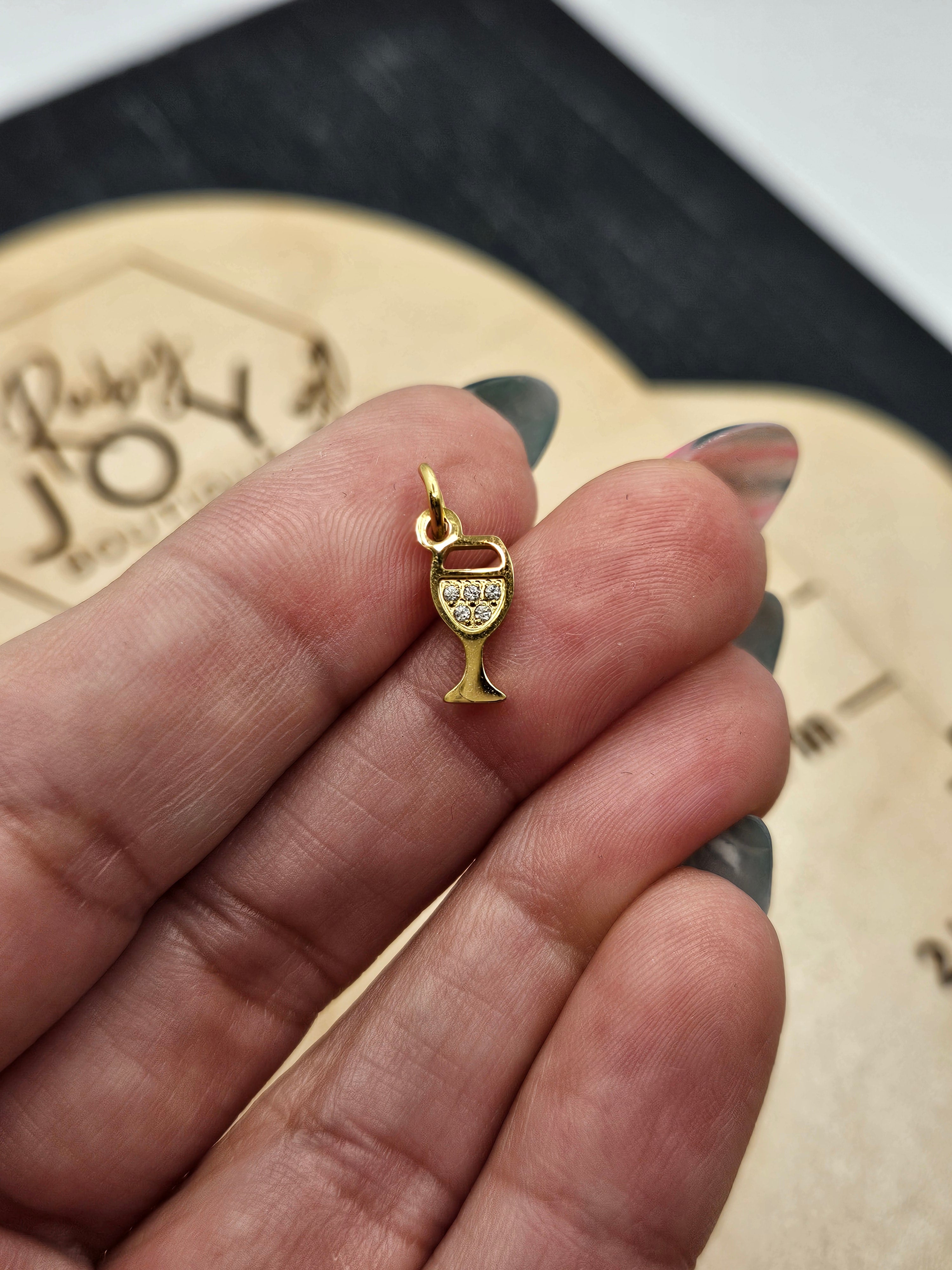 Shop Pave Wine Glass Charm- at Ruby Joy Boutique, a Women's Clothing Store in Pickerington, Ohio