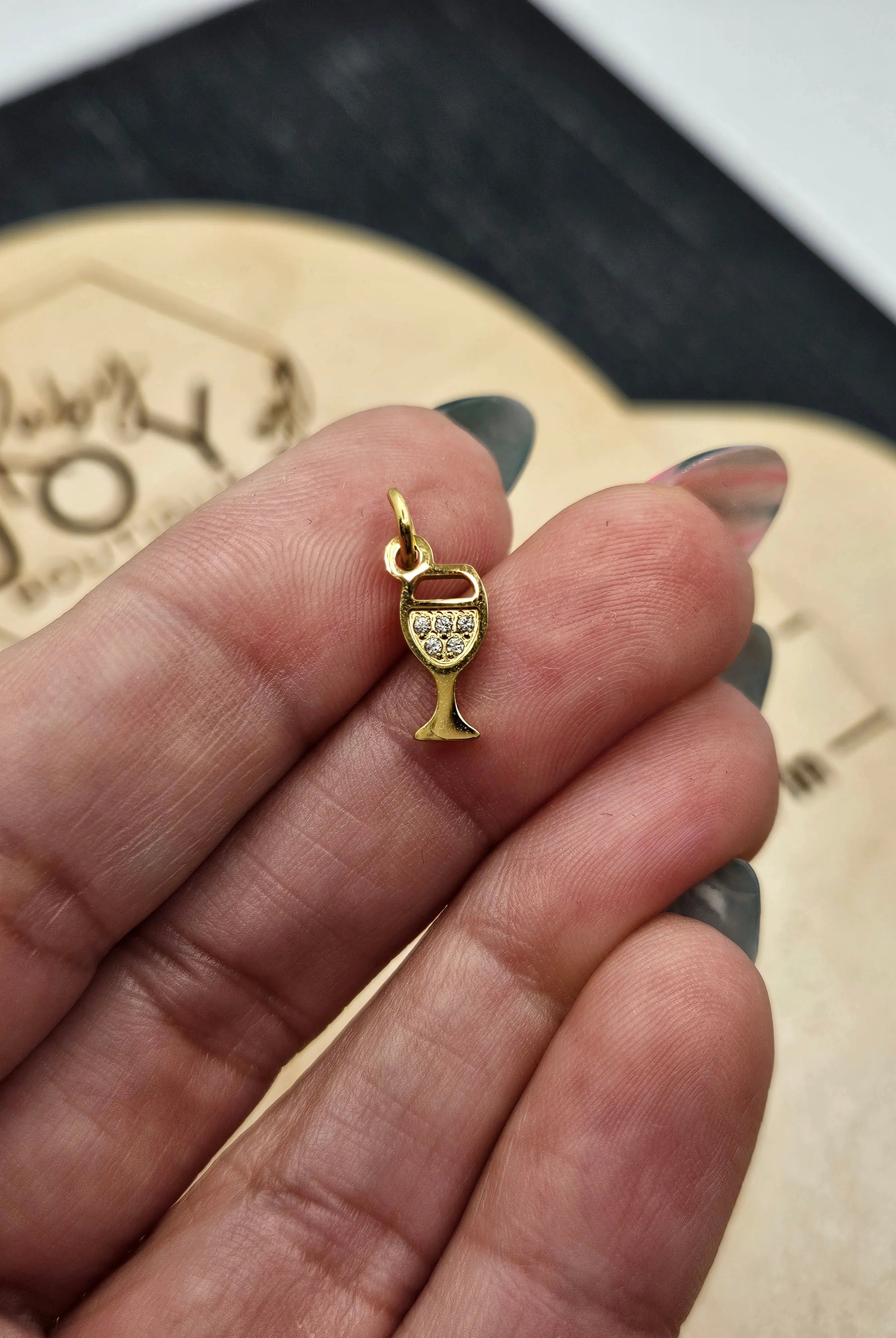 Shop Pave Wine Glass Charm- at Ruby Joy Boutique, a Women's Clothing Store in Pickerington, Ohio