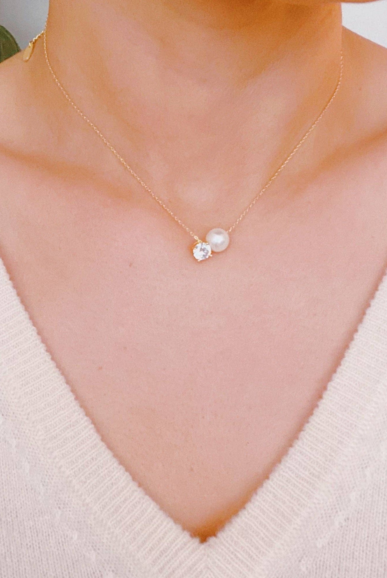 Shop Pearl And Sparkle Duo Necklace- at Ruby Joy Boutique, a Women's Clothing Store in Pickerington, Ohio