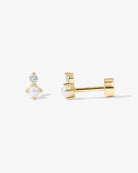 Shop Pearl & Crystal Flat Back Stud Earrings-Earrings at Ruby Joy Boutique, a Women's Clothing Store in Pickerington, Ohio