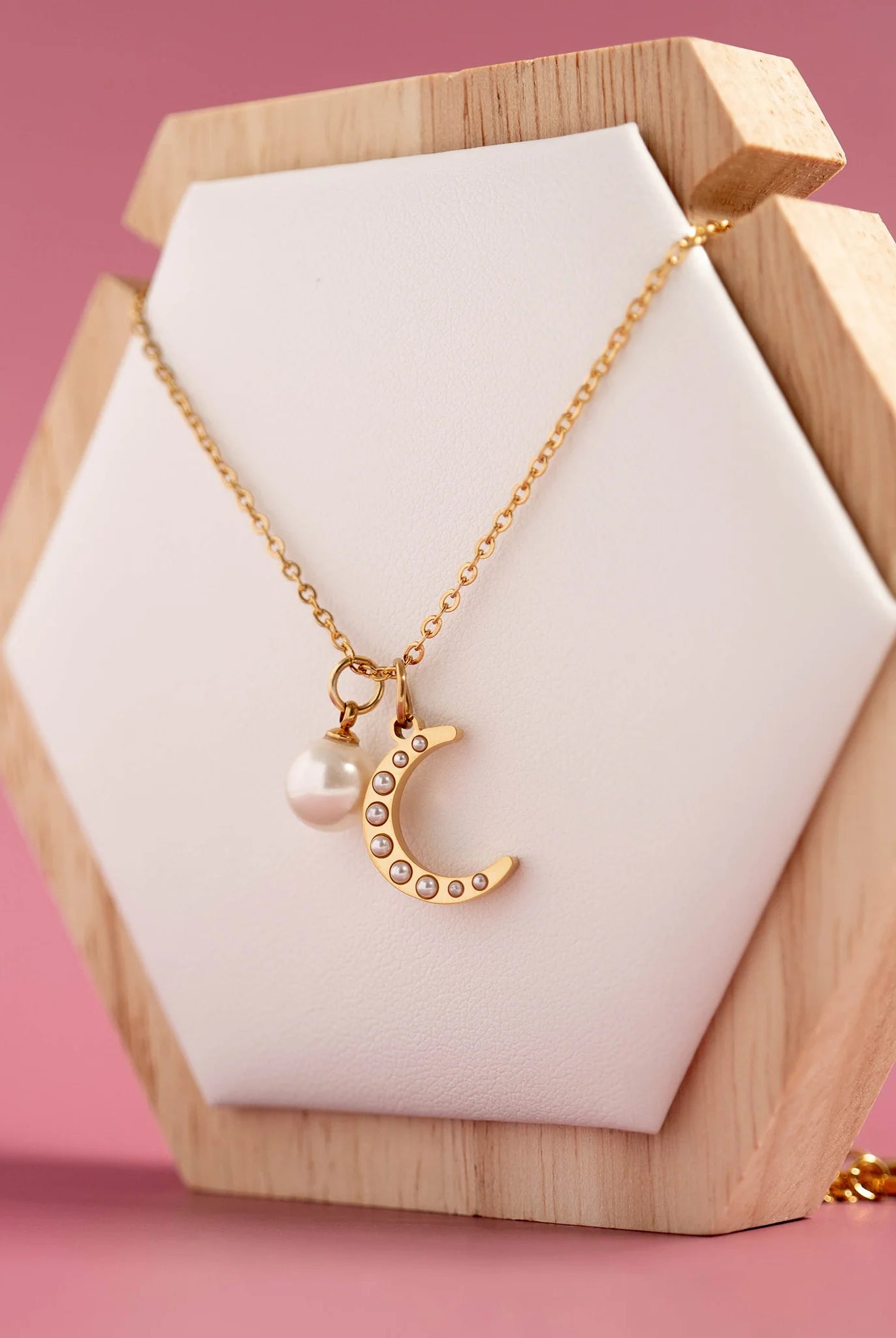 Shop Pearl Moon Charm- at Ruby Joy Boutique, a Women's Clothing Store in Pickerington, Ohio