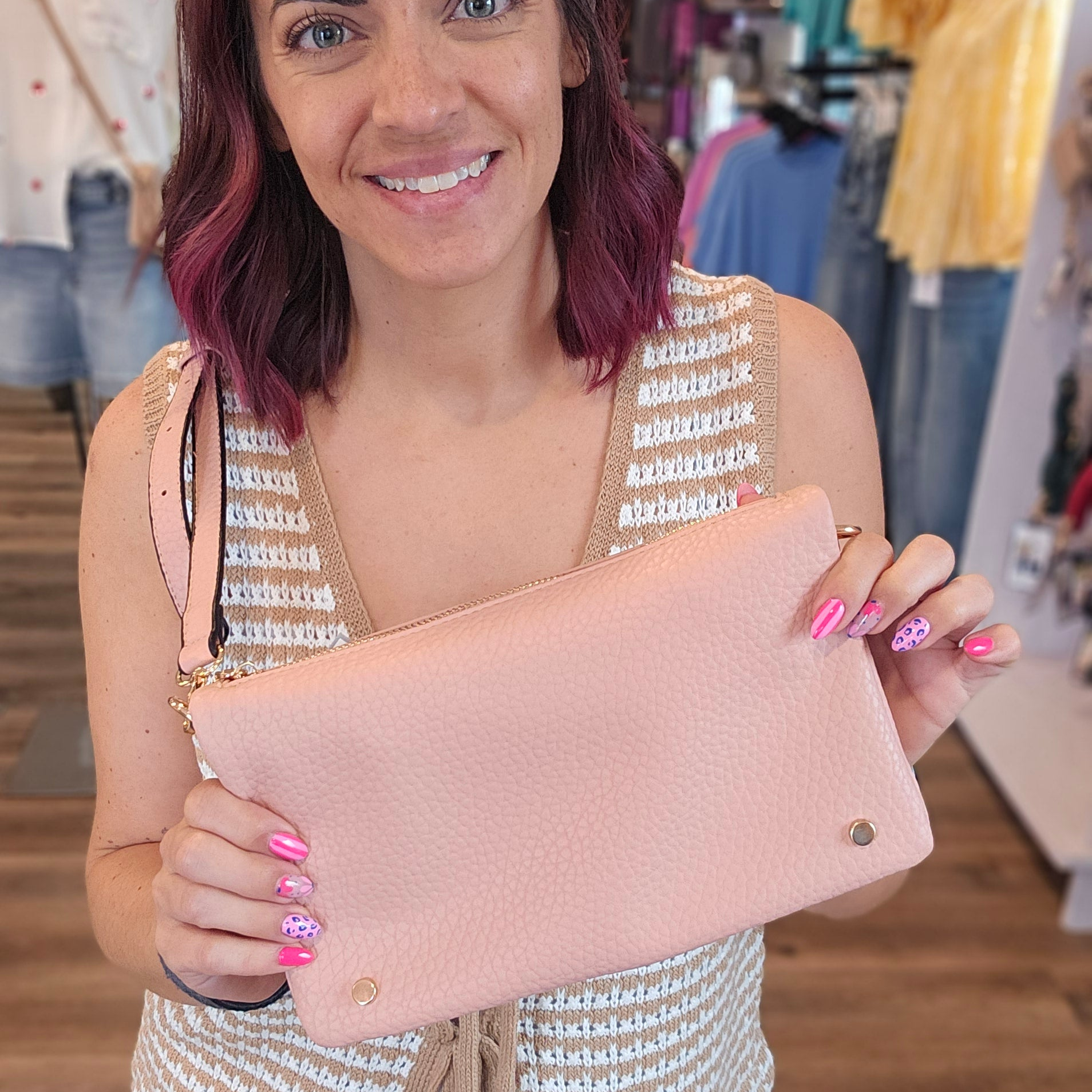 Shop Phiona Studded Crossbody | Blush- at Ruby Joy Boutique, a Women's Clothing Store in Pickerington, Ohio