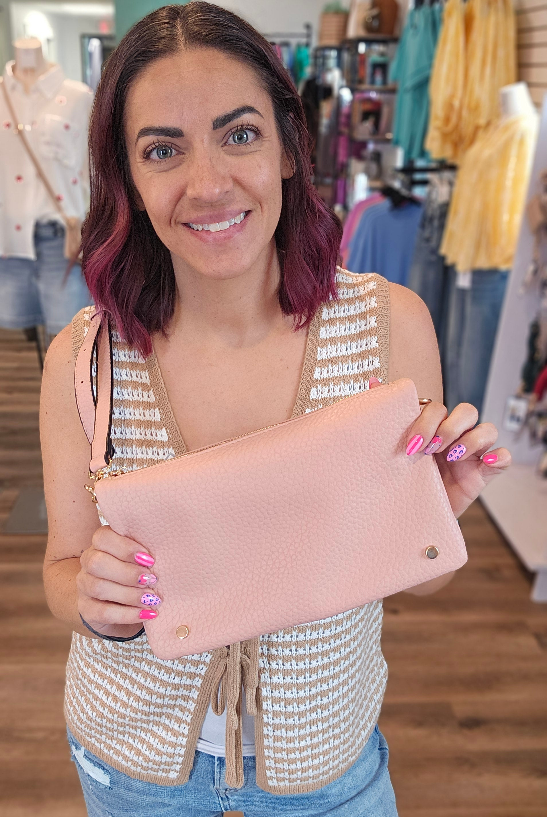Shop Phiona Studded Crossbody | Blush- at Ruby Joy Boutique, a Women's Clothing Store in Pickerington, Ohio