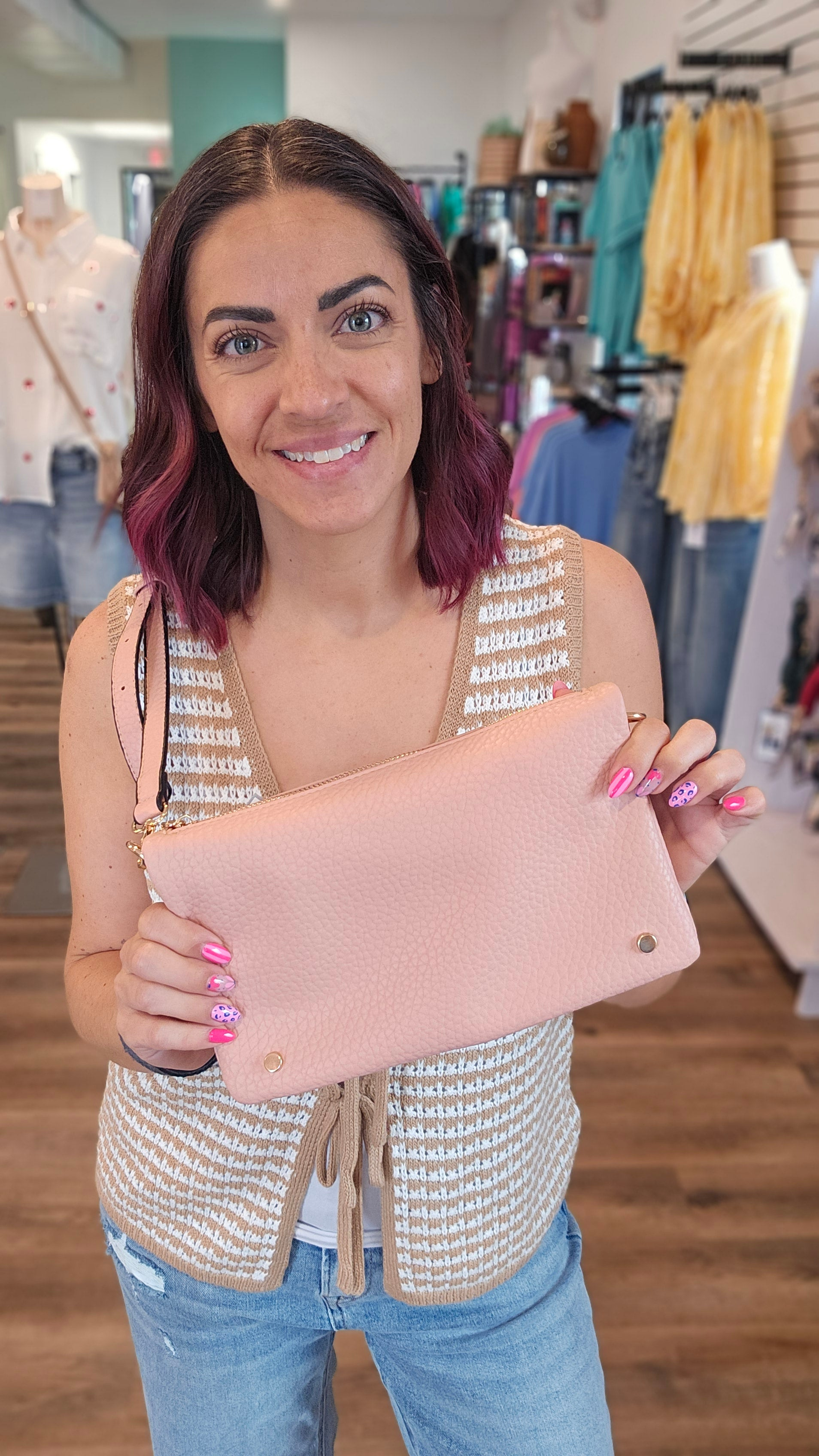 Shop Phiona Studded Crossbody | Blush- at Ruby Joy Boutique, a Women's Clothing Store in Pickerington, Ohio