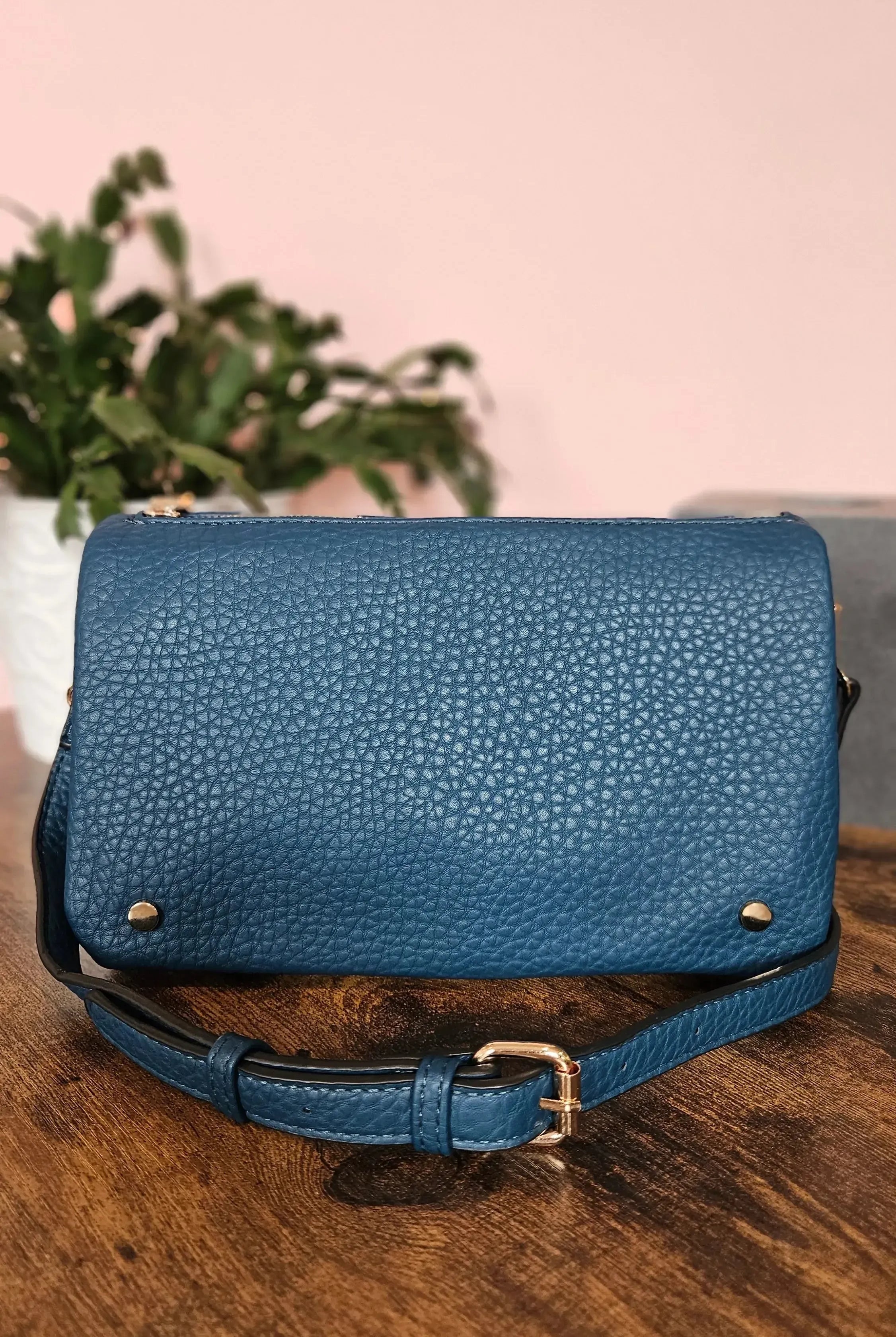Shop Phiona Studded Crossbody | Peacock- at Ruby Joy Boutique, a Women's Clothing Store in Pickerington, Ohio