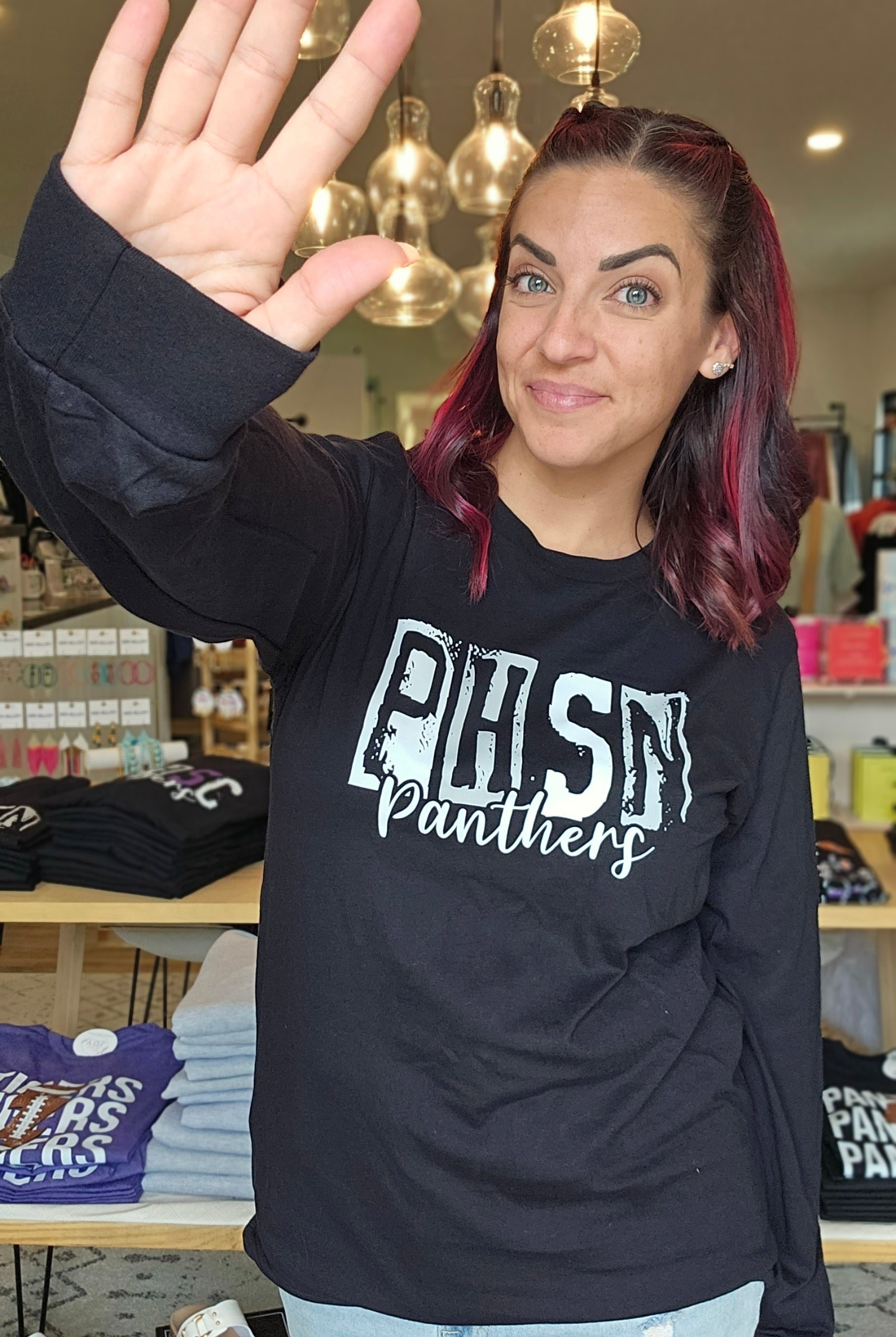 Shop Pickerington Stamped School Letters-Graphic Tee at Ruby Joy Boutique, a Women's Clothing Store in Pickerington, Ohio